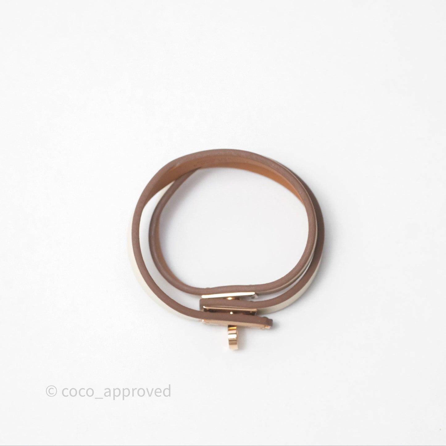 Hermès Mini Kelly Double Tour Bracelet Nata Swift Gold Hardware