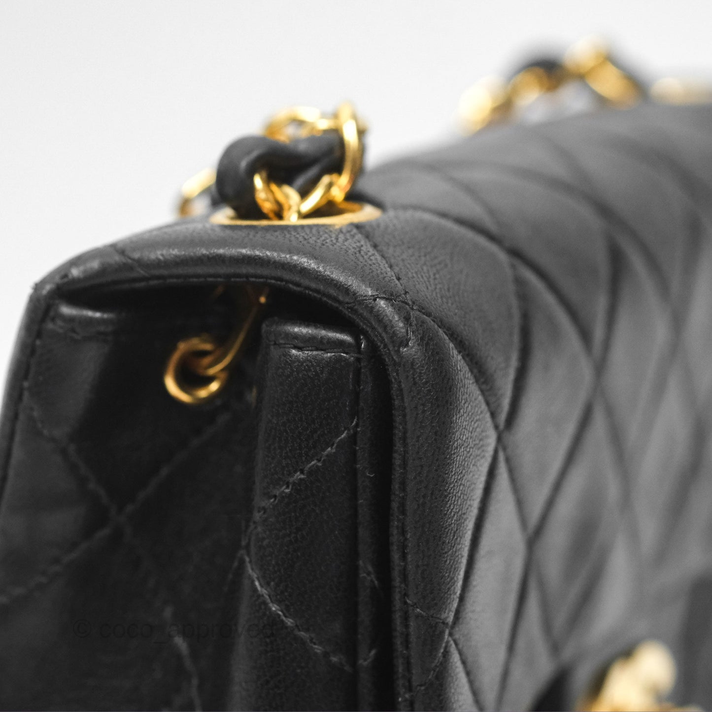 Chanel Vintage Mini Square Black Lambskin 24K Gold Hardware