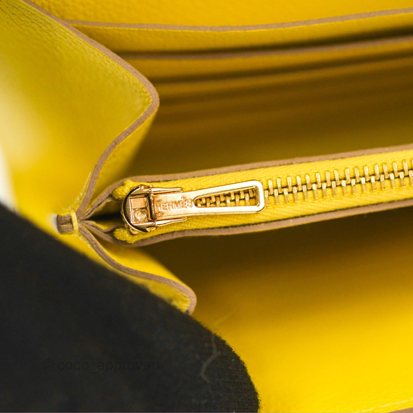 Hermès Constance To Go Wallet Lime Evercolour Rose Gold Hardware