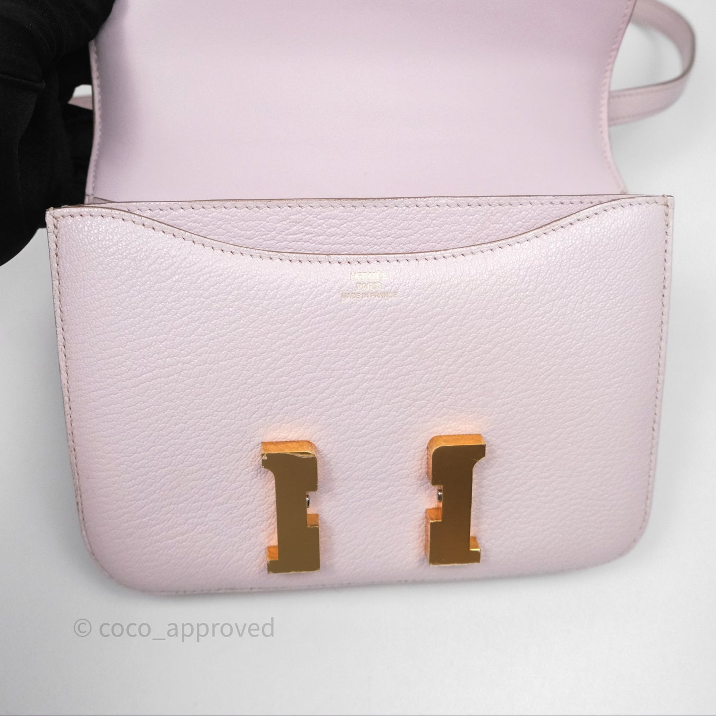 Hermès Constance Mini 18cm Mauve Pale Chevre Mysore Rose Gold Hardware