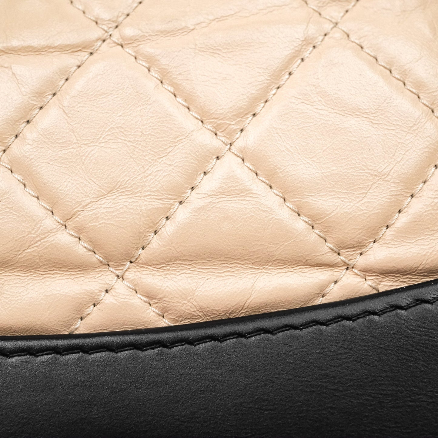 Chanel Quilted Small Gabrielle Backpack Black/Beige Aged Calfskin