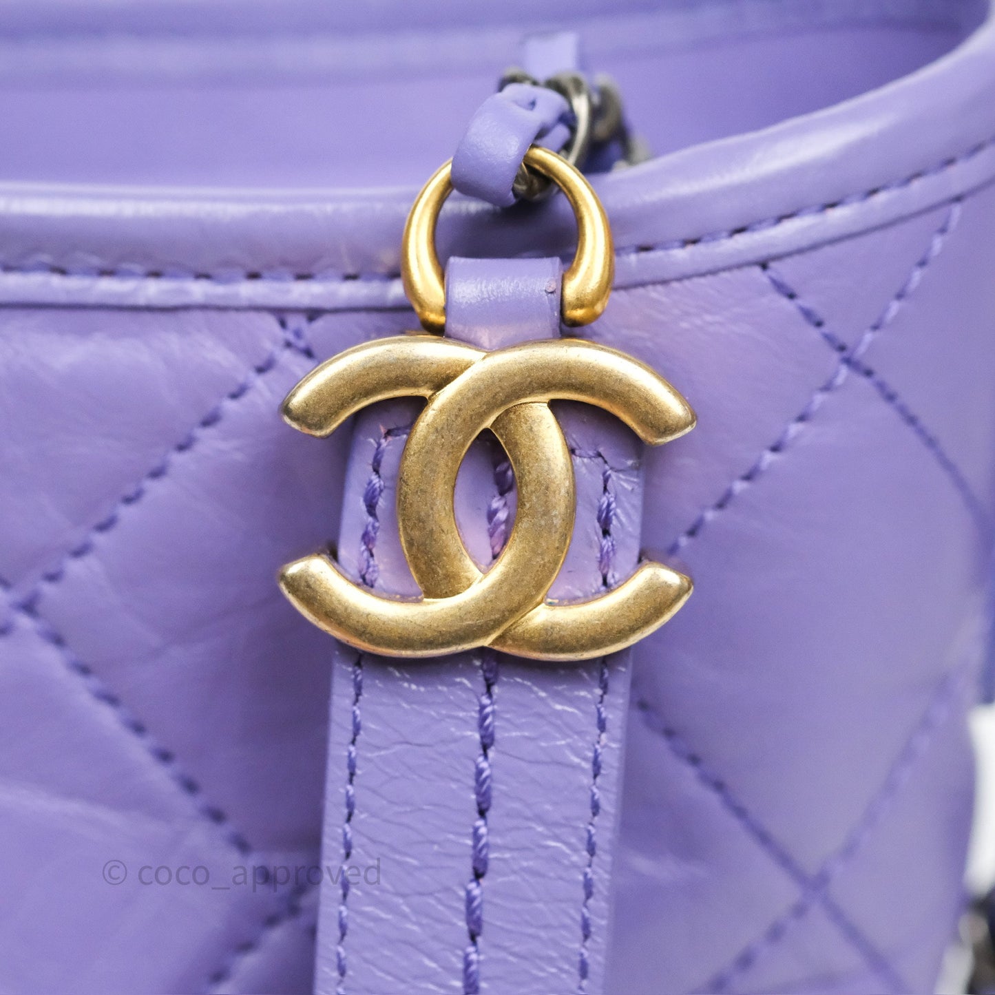 Chanel Quilted Medium Gabrielle Purple Aged Calfskin