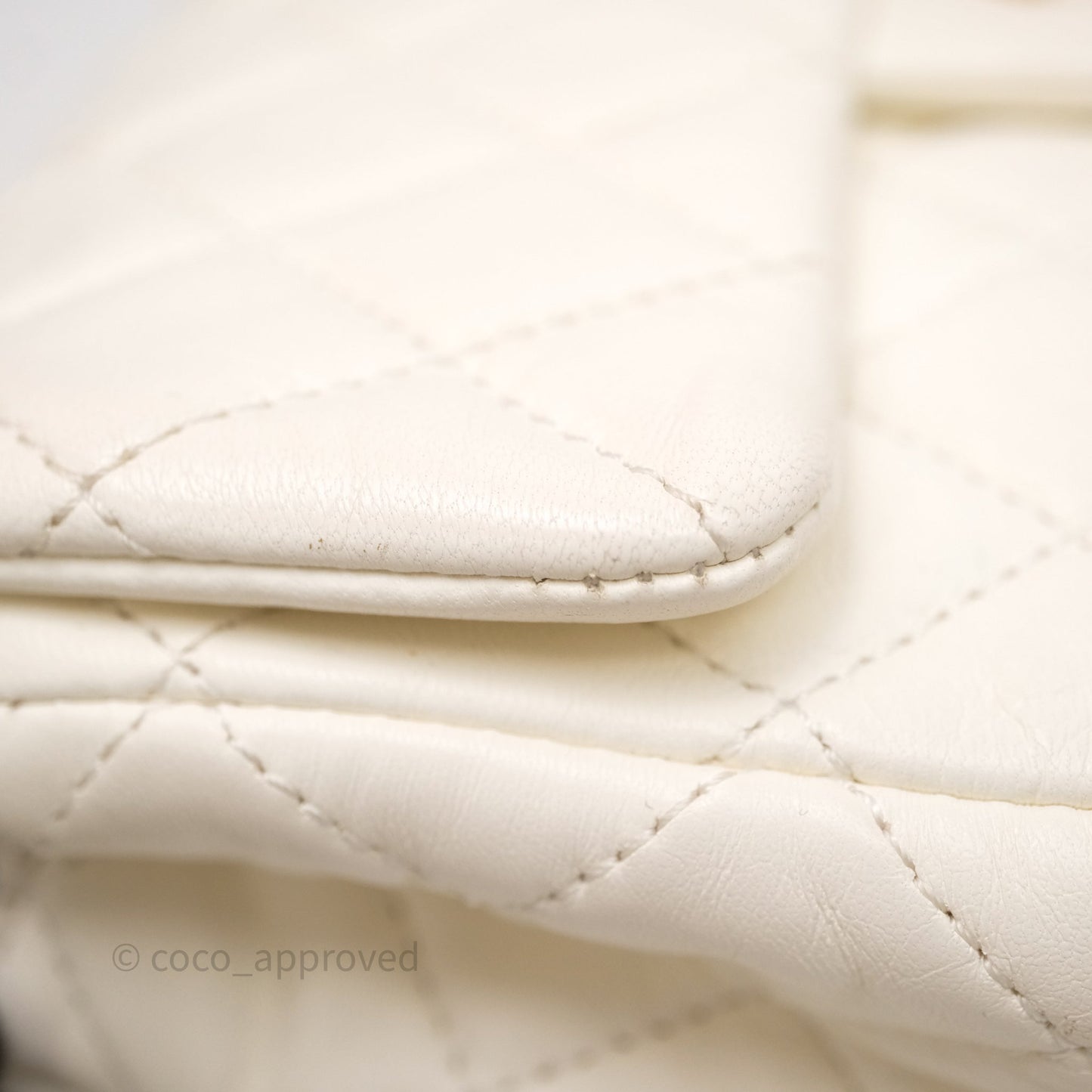 Chanel Mini Rectangular Pearl Crush White Lambskin Aged Gold Hardware