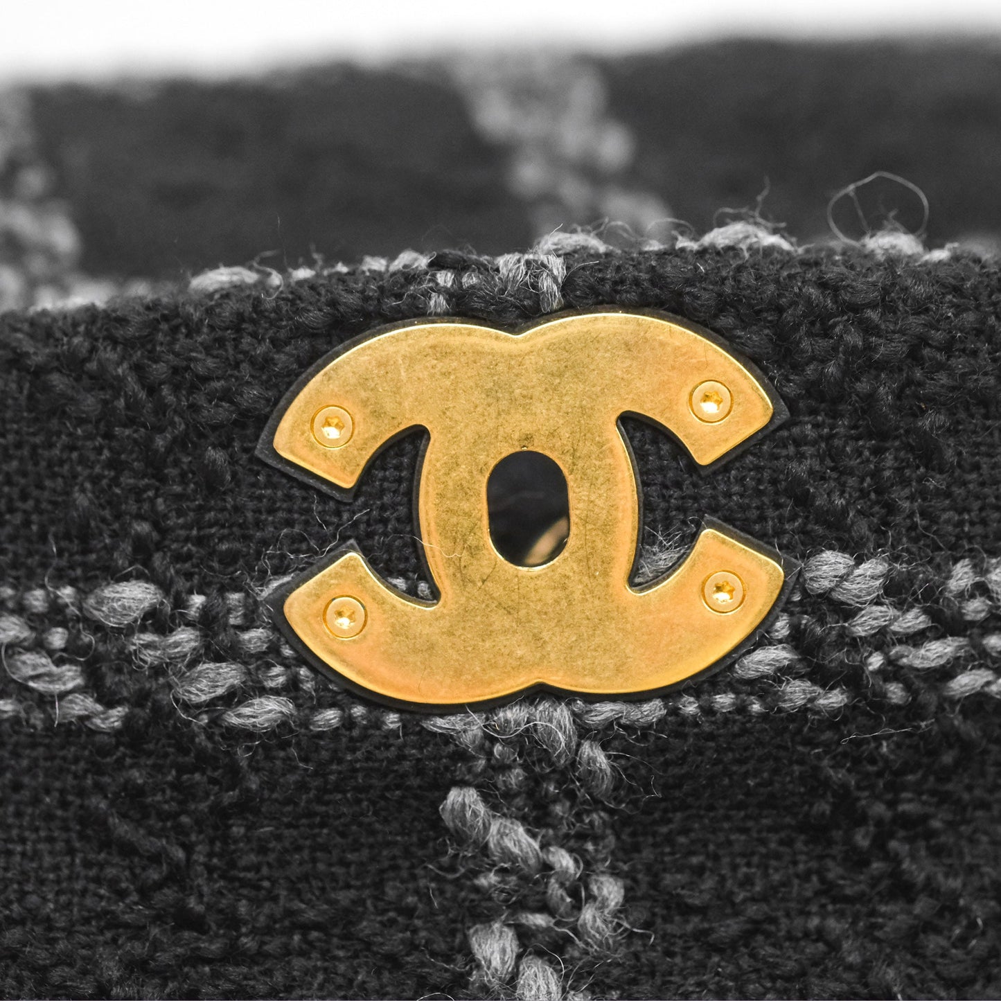 Chanel Duma Backpack Black Tweed Aged Gold Hardware 22K