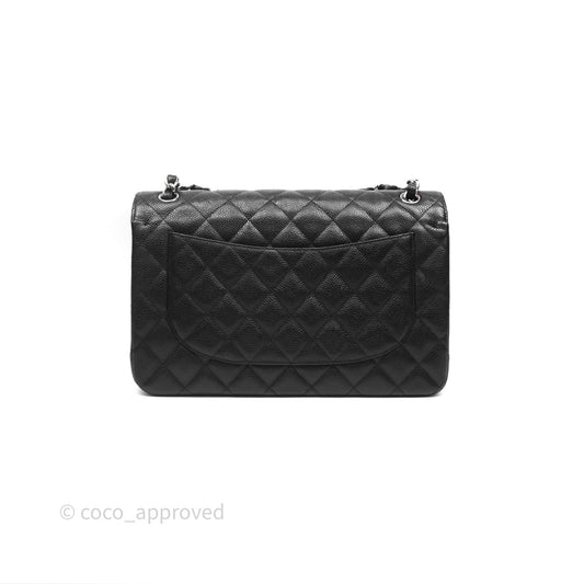 Chanel Jumbo Double Flap Black Caviar Silver Hardware⁣⁣