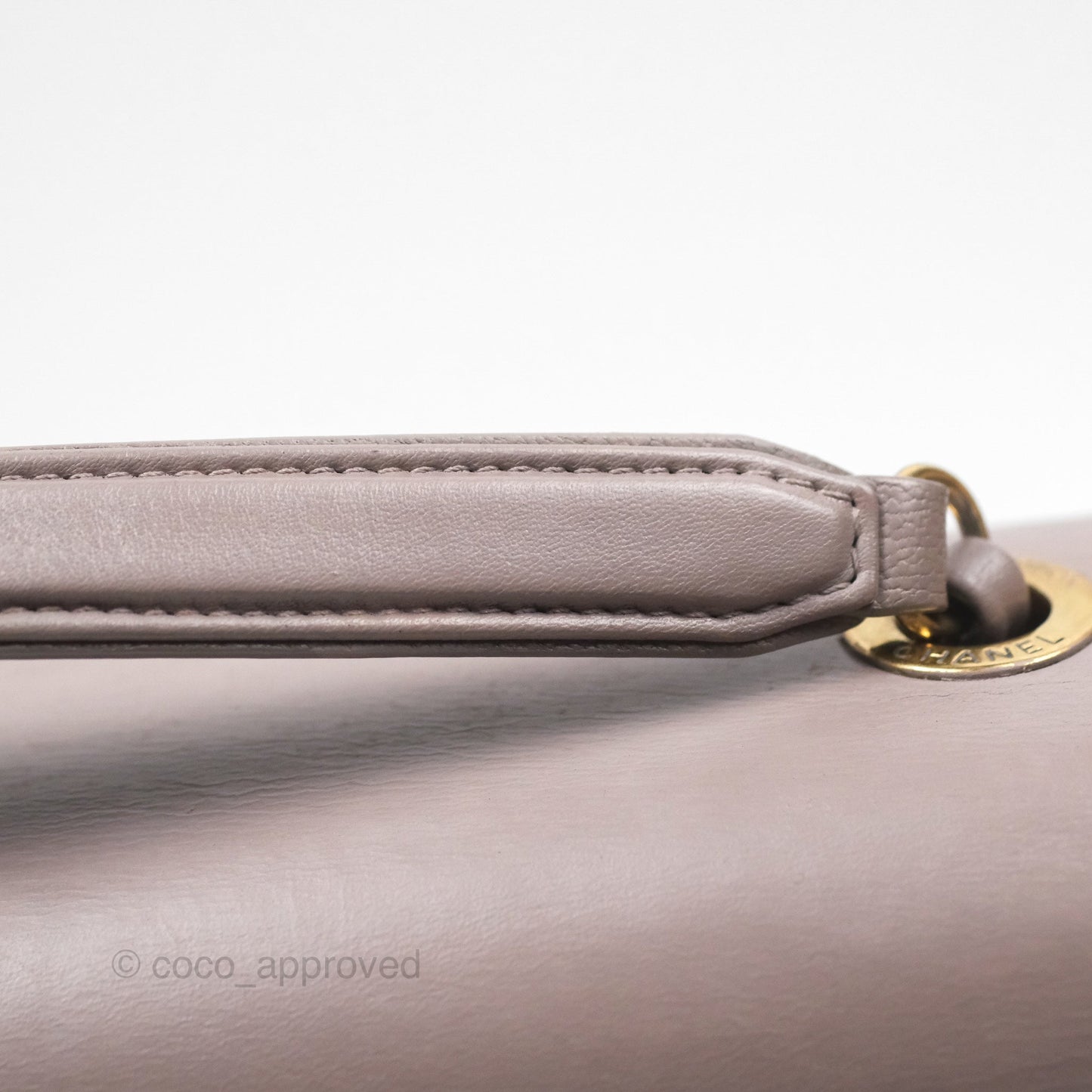 Chanel Coco Curve Flap Burnished Lilac Grey Calfskin Goatskin Antique Gold Hardware