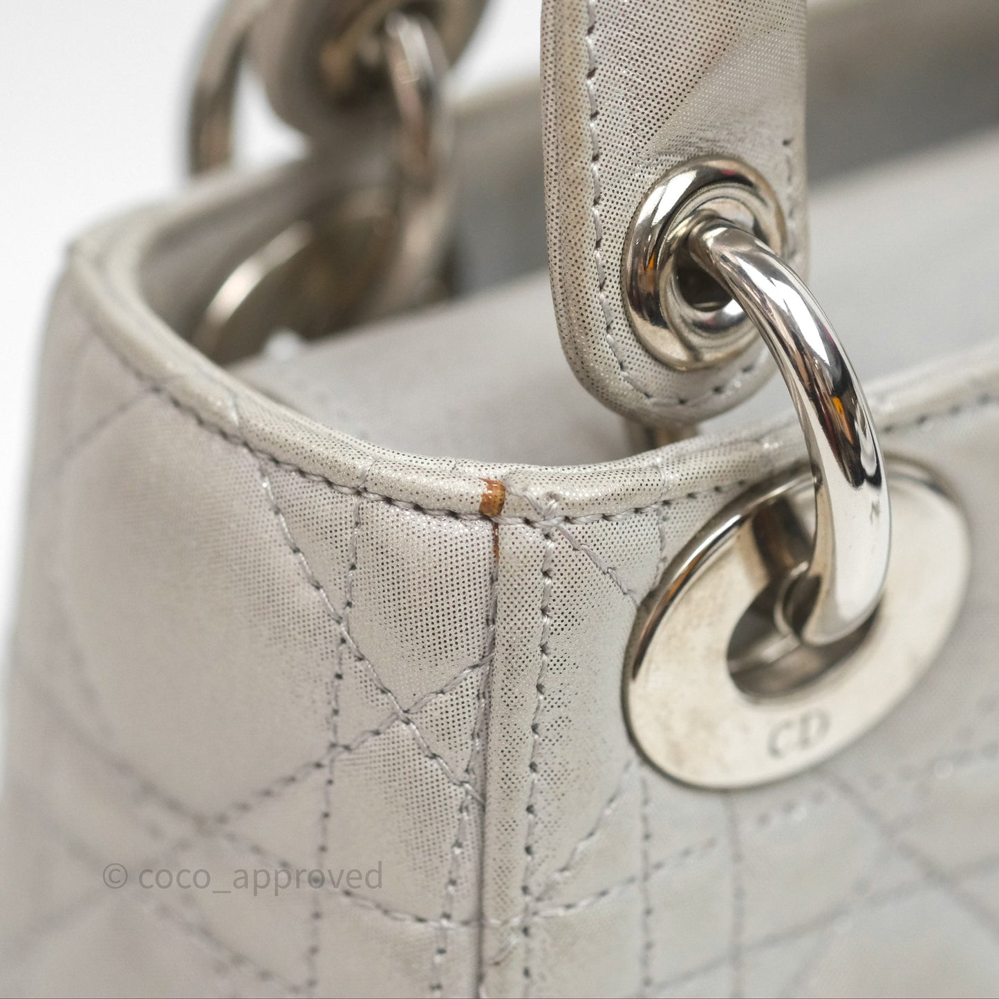 Christian Dior Calfskin Cannage Mini Lady Dior Grey