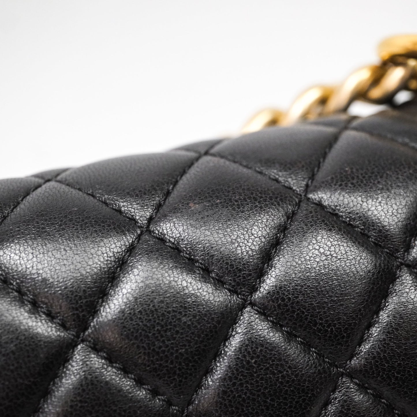 Chanel Medium Boy Quilted Black Lambskin Aged Gold Hardware