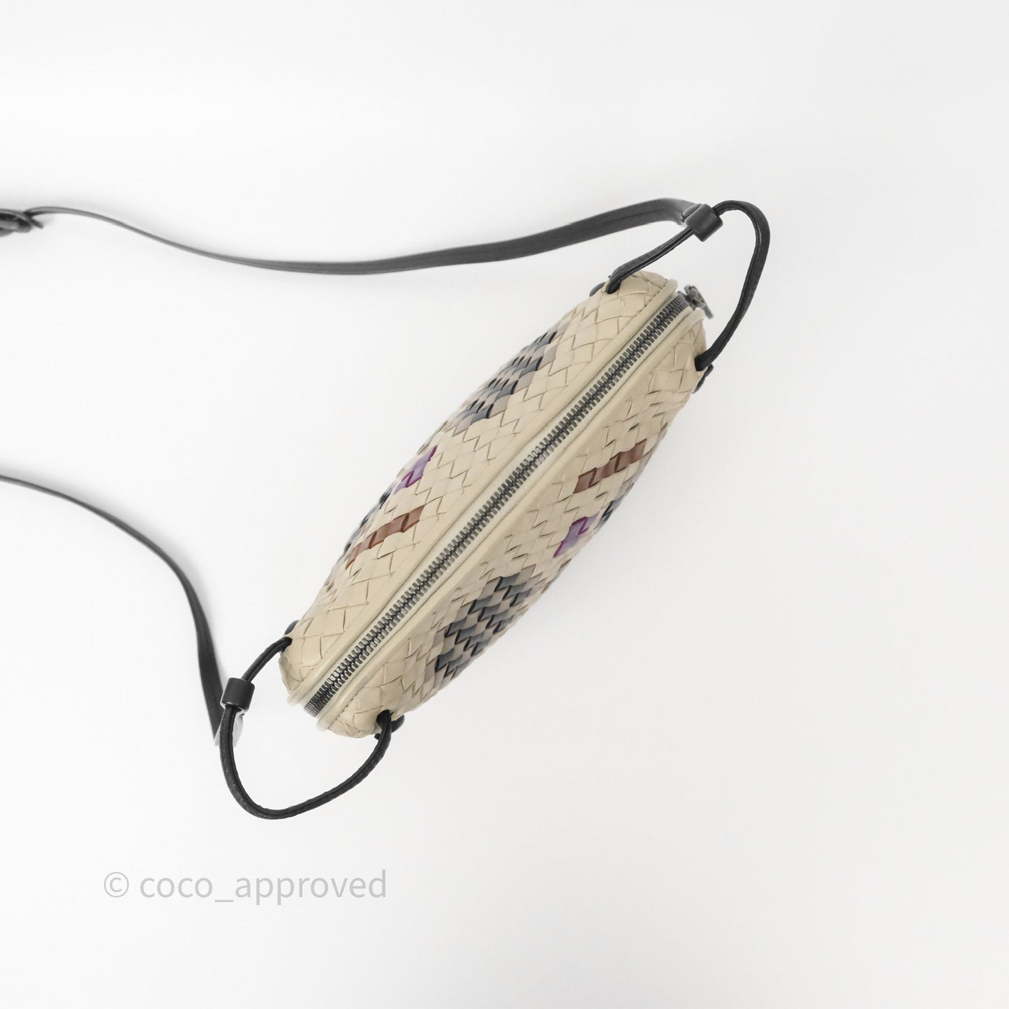 Bottega Veneta Nodini Crossbody Bag Cement Abstract Nappa Intrecciato