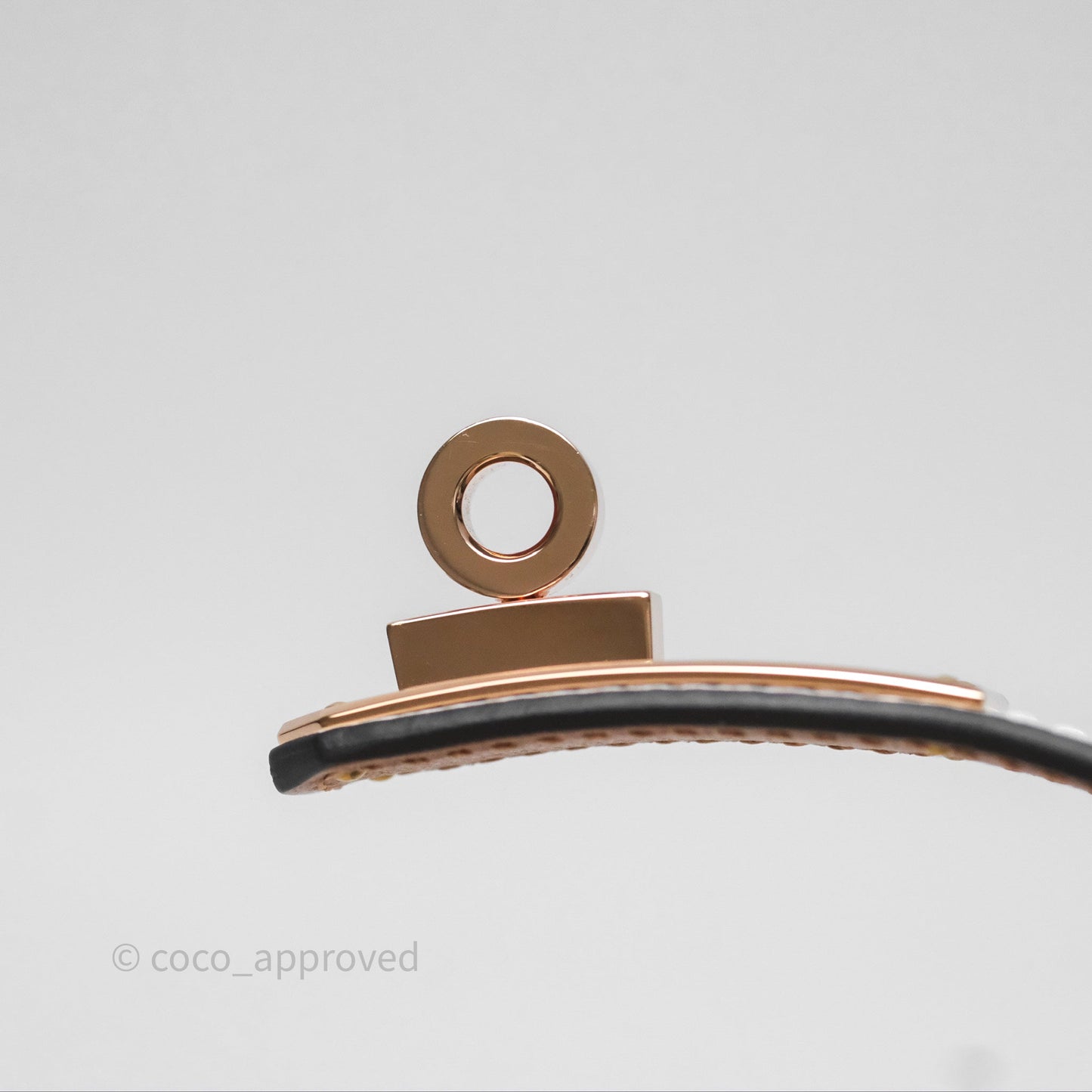Hermès Kelly 18 Belt 01 Blanc White Epsom Rose Gold Hardware