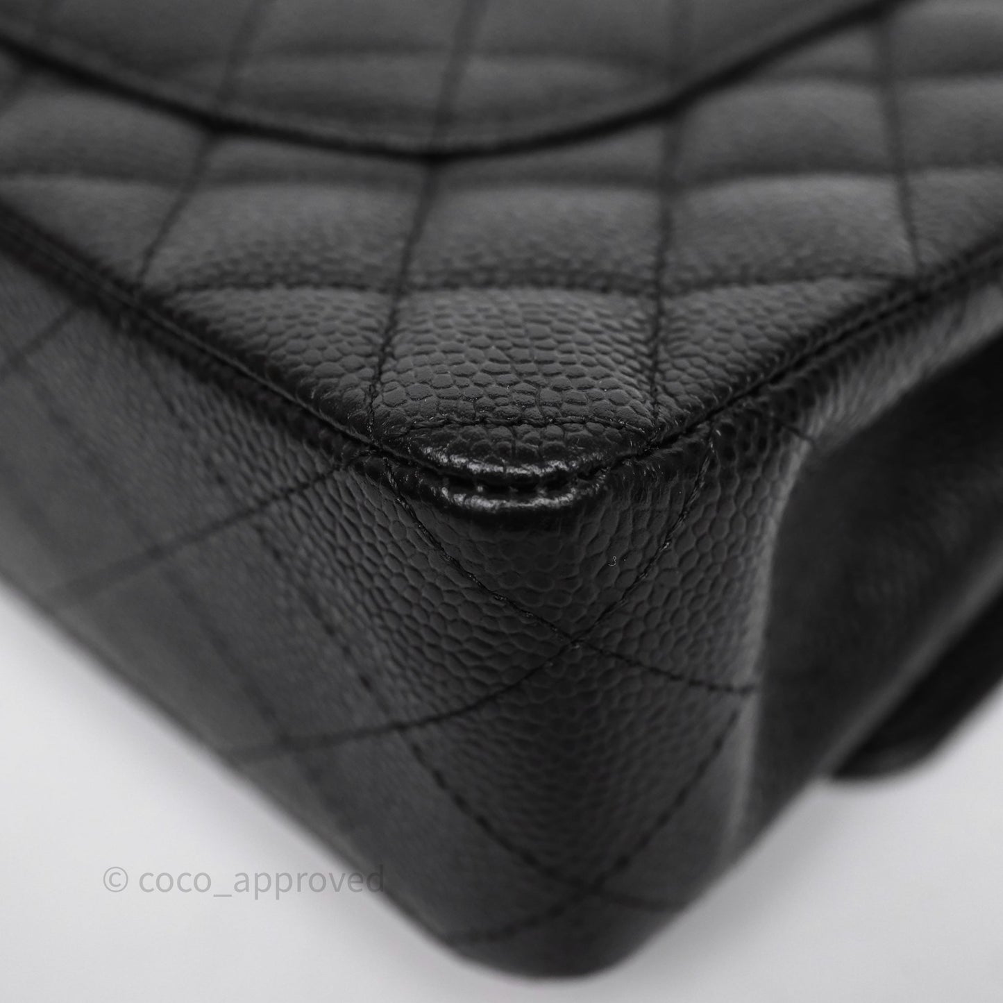 Chanel Classic M/L Medium Flap Quilted Black Caviar Silver Hardware