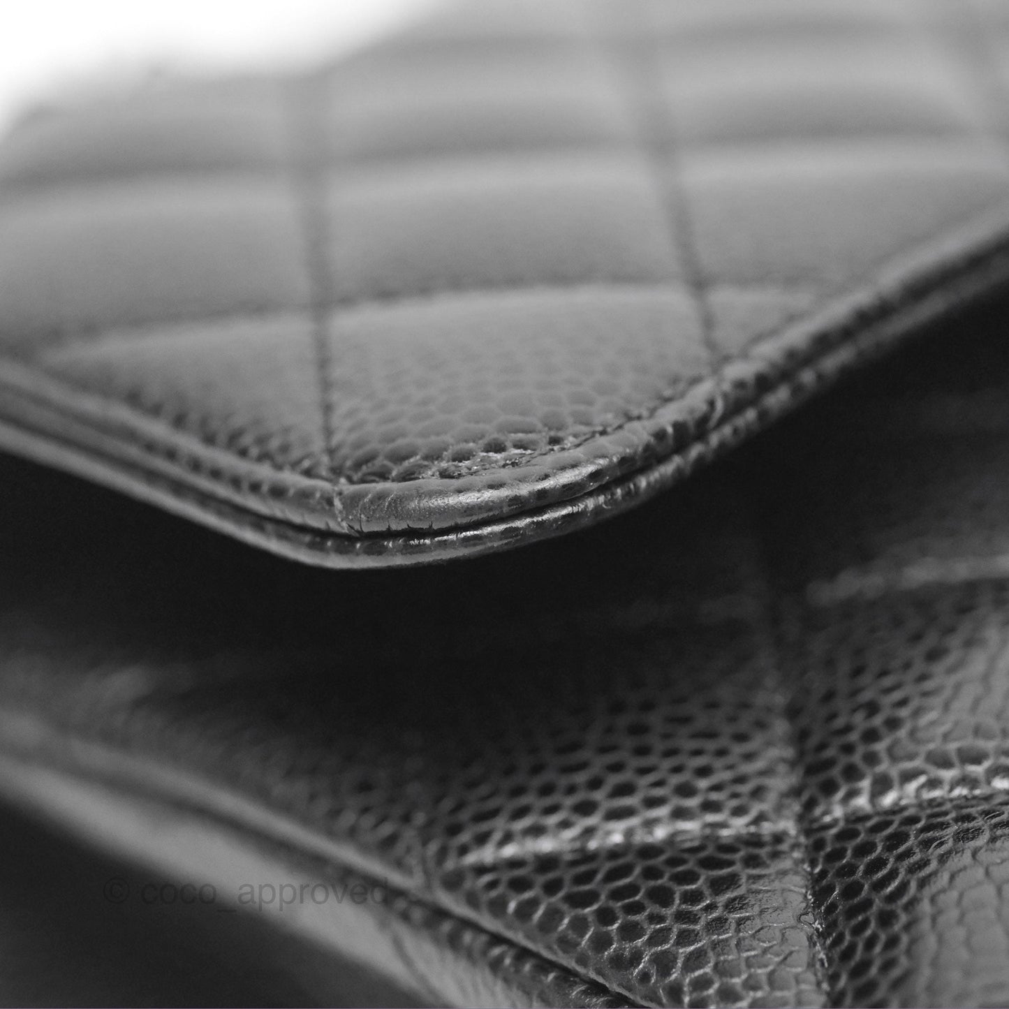 Chanel Classic M/L Medium Flap Quilted Black Caviar Silver Hardware