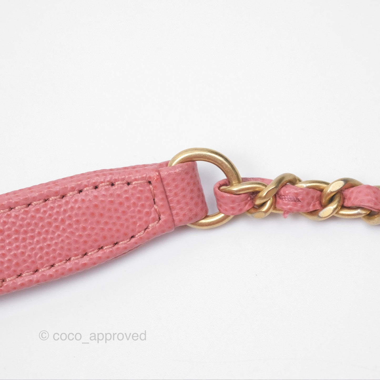Chanel Quilted Small CC Filigree Vanity Case Pink Caviar Gold Hardware