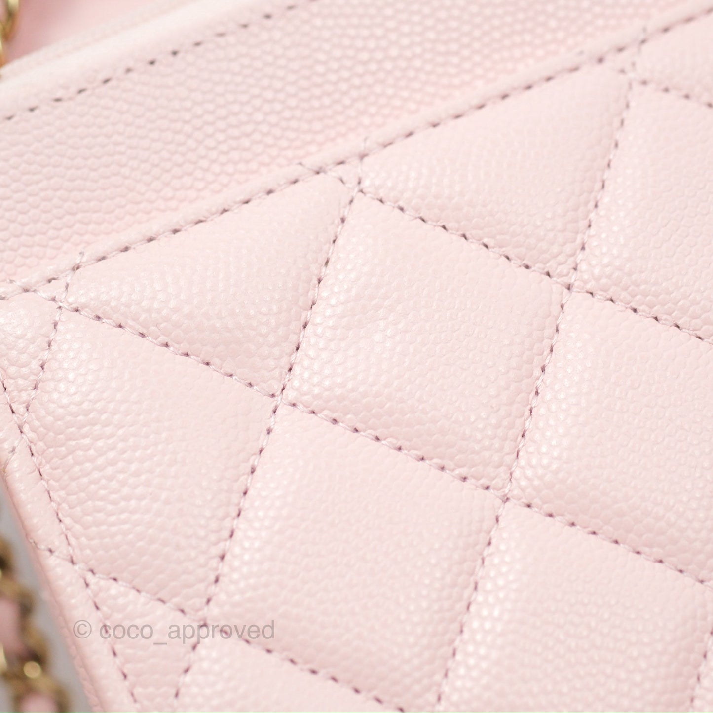 Chanel Quilted Classic Wallet On Chain WOC Pink Caviar Gold Hardware