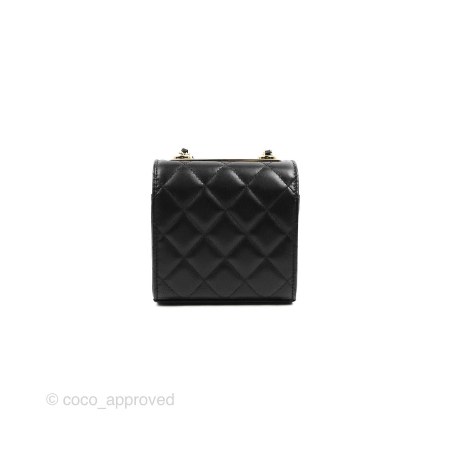 Chanel Small Quilted Trendy CC Clutch With Chain Black Lambskin Gold Hardware