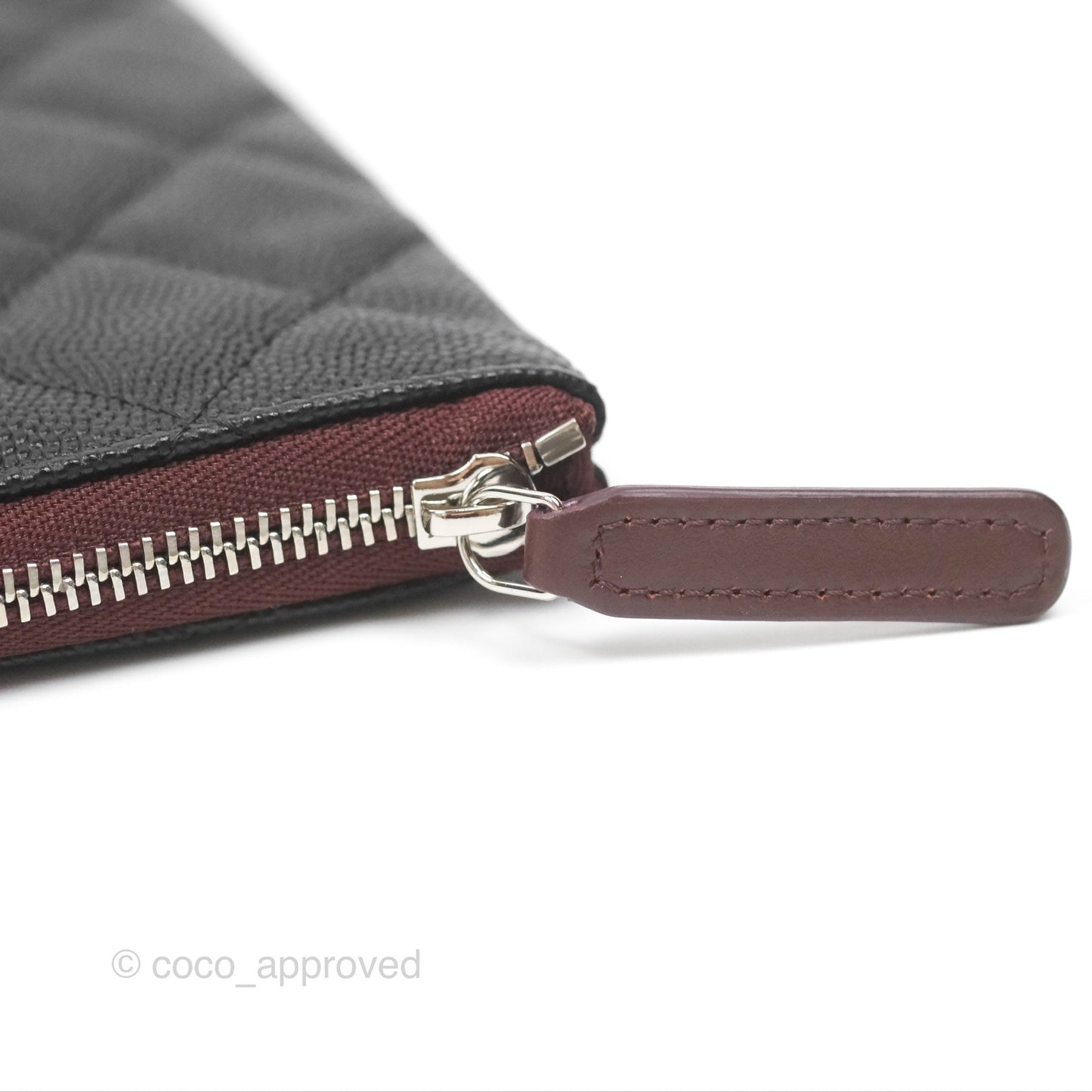 Chanel Medium Quilted O Case Black Caviar Silver Hardware