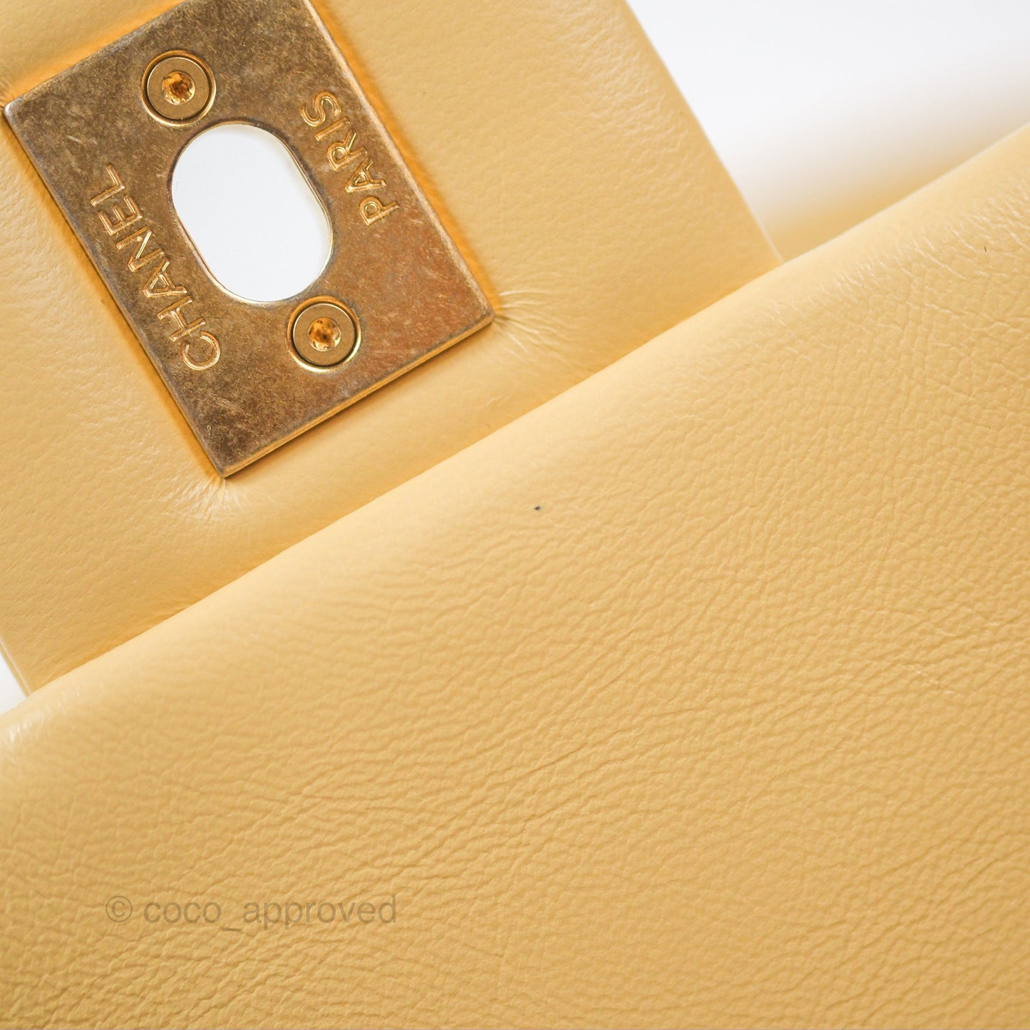 Chanel Small Flap Bag with Chain Strap Yellow Lambskin Aged Gold Hardware