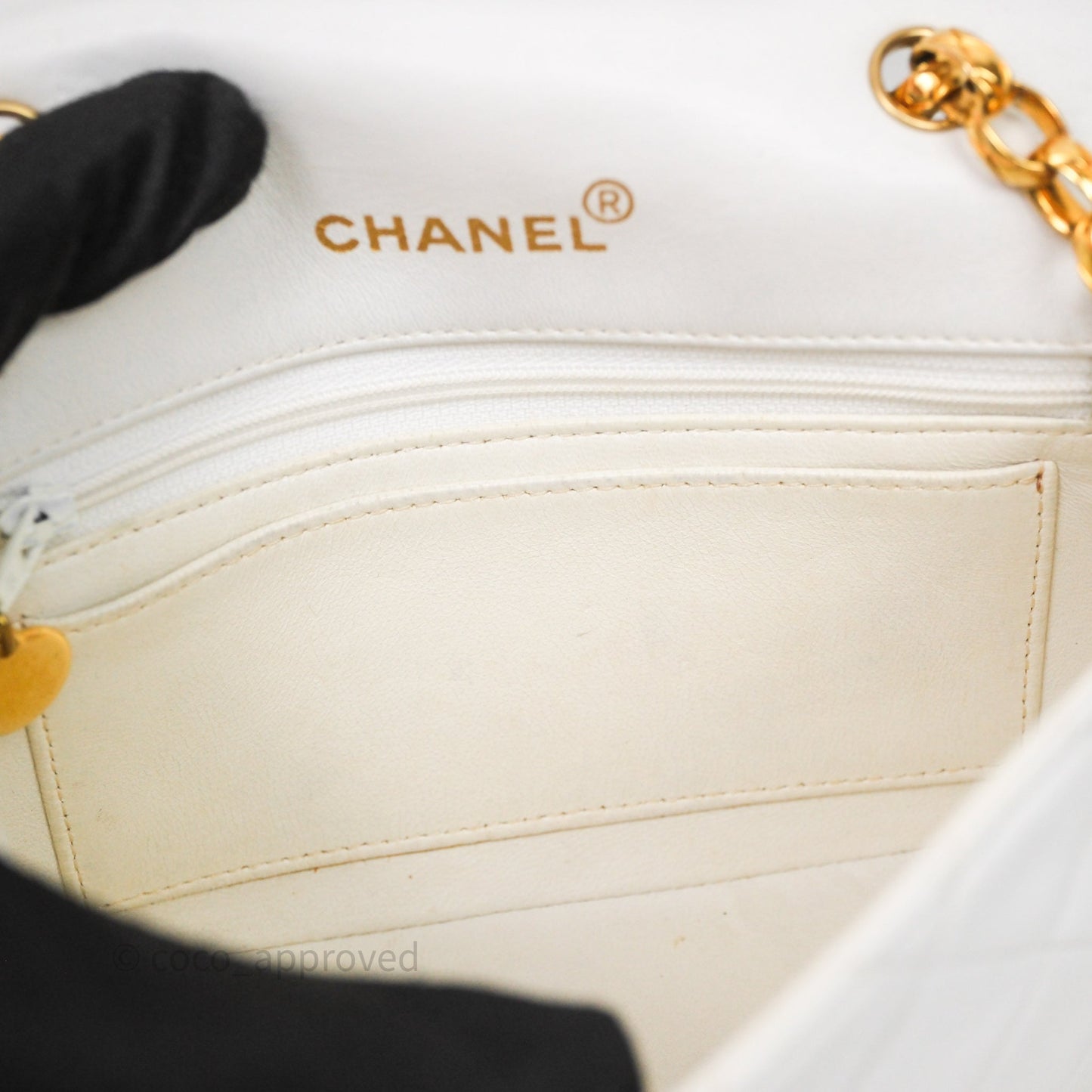 Chanel Vintage Mini Bijoux Chain Flap Bag White Gold Hardware