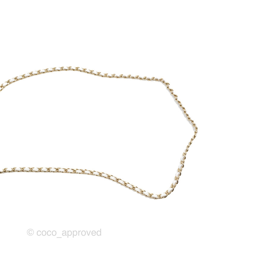 Chanel Classic Vanity with Chain White Caviar Gold Hardware