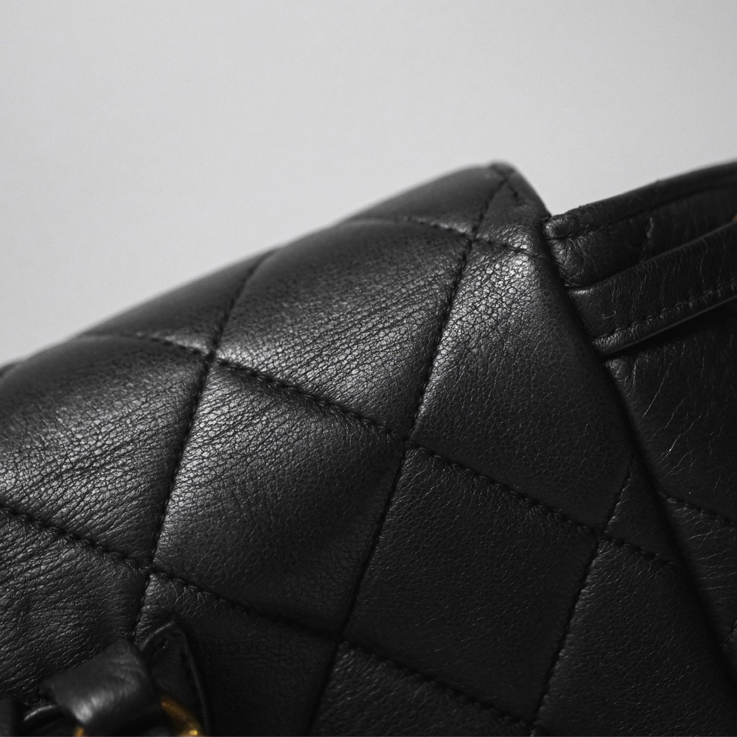 Chanel Vintage CC Duma Backpack Black Lambskin 24K Gold Hardware