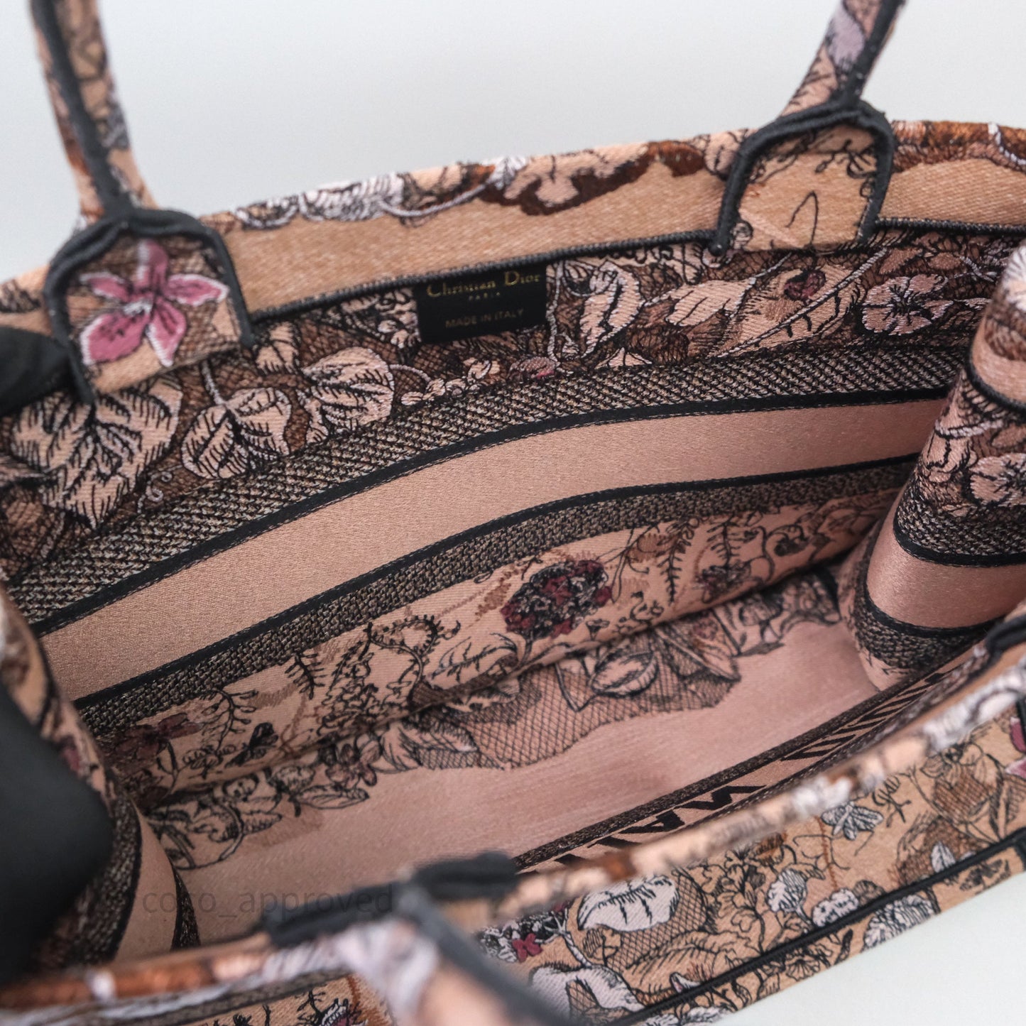 Christian Dior Medium Jardin Magique Book Tote Embroidered Power Pink Canvas
