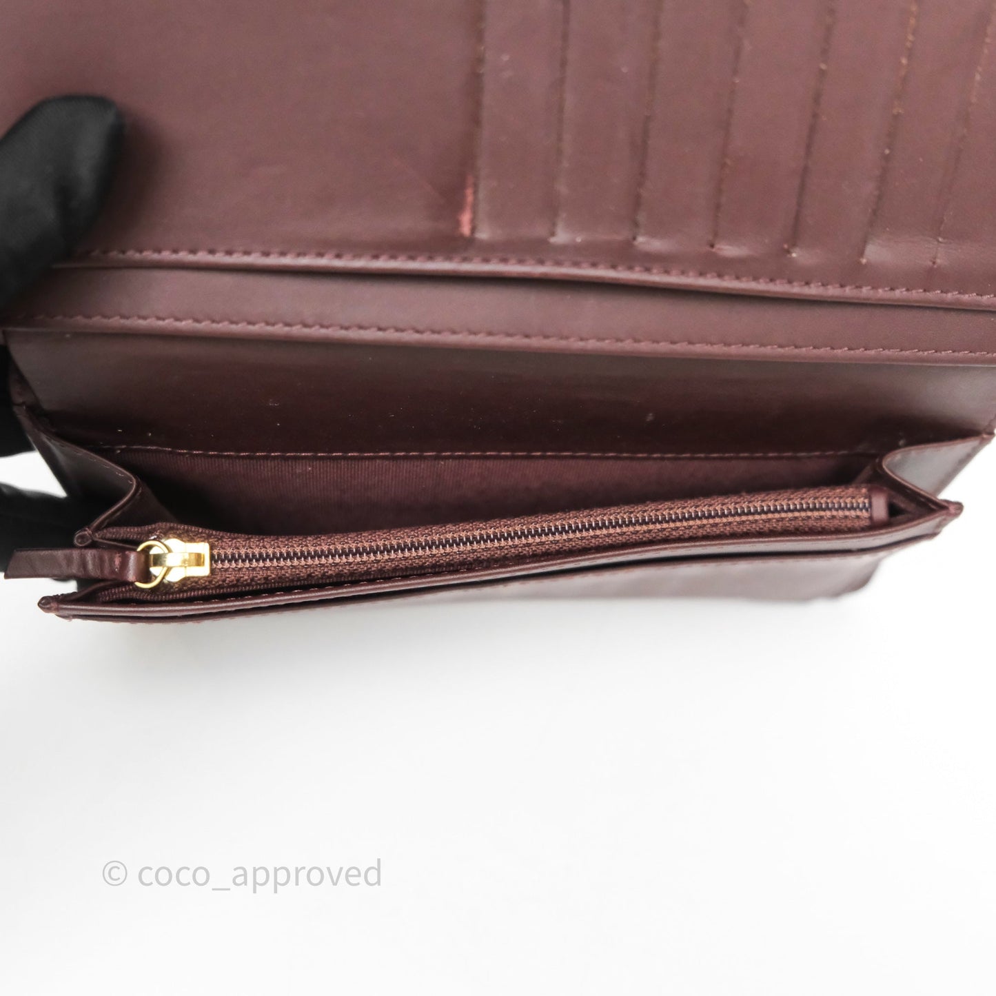 Chanel Classic Quilted Long Wallet Black Caviar Gold Hardware