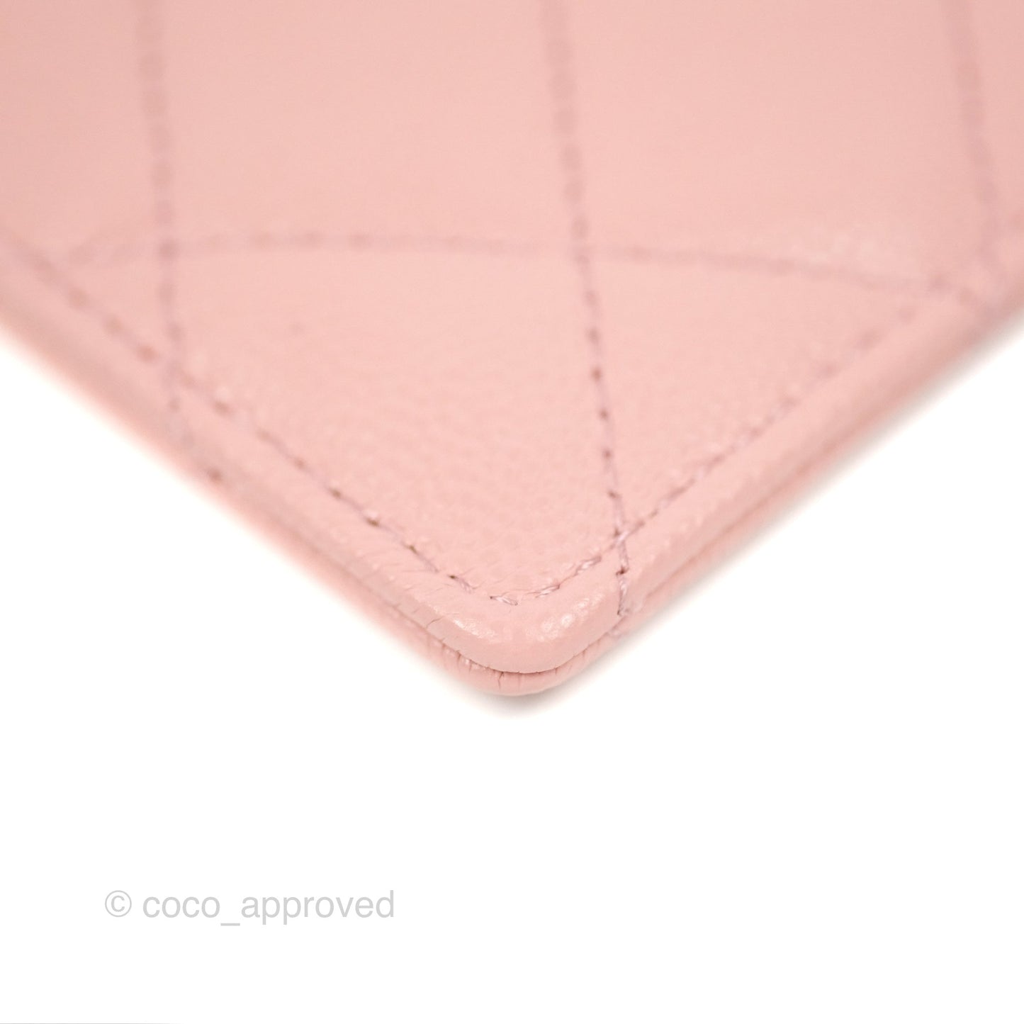 Chanel CC Resin Stone Card Holder Pink Caviar 23K
