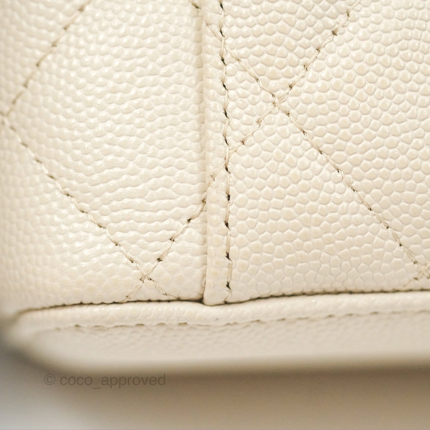 Chanel Classic Vanity With Chain Ivory Caviar Gold Hardware