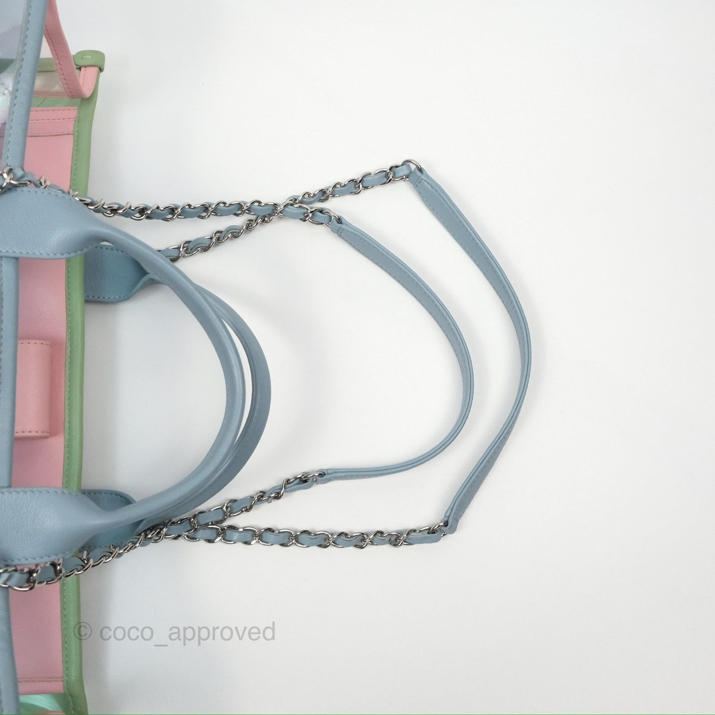 Chanel Coco Splash Blue/Green/Pink PVC Shopping Tote Bag