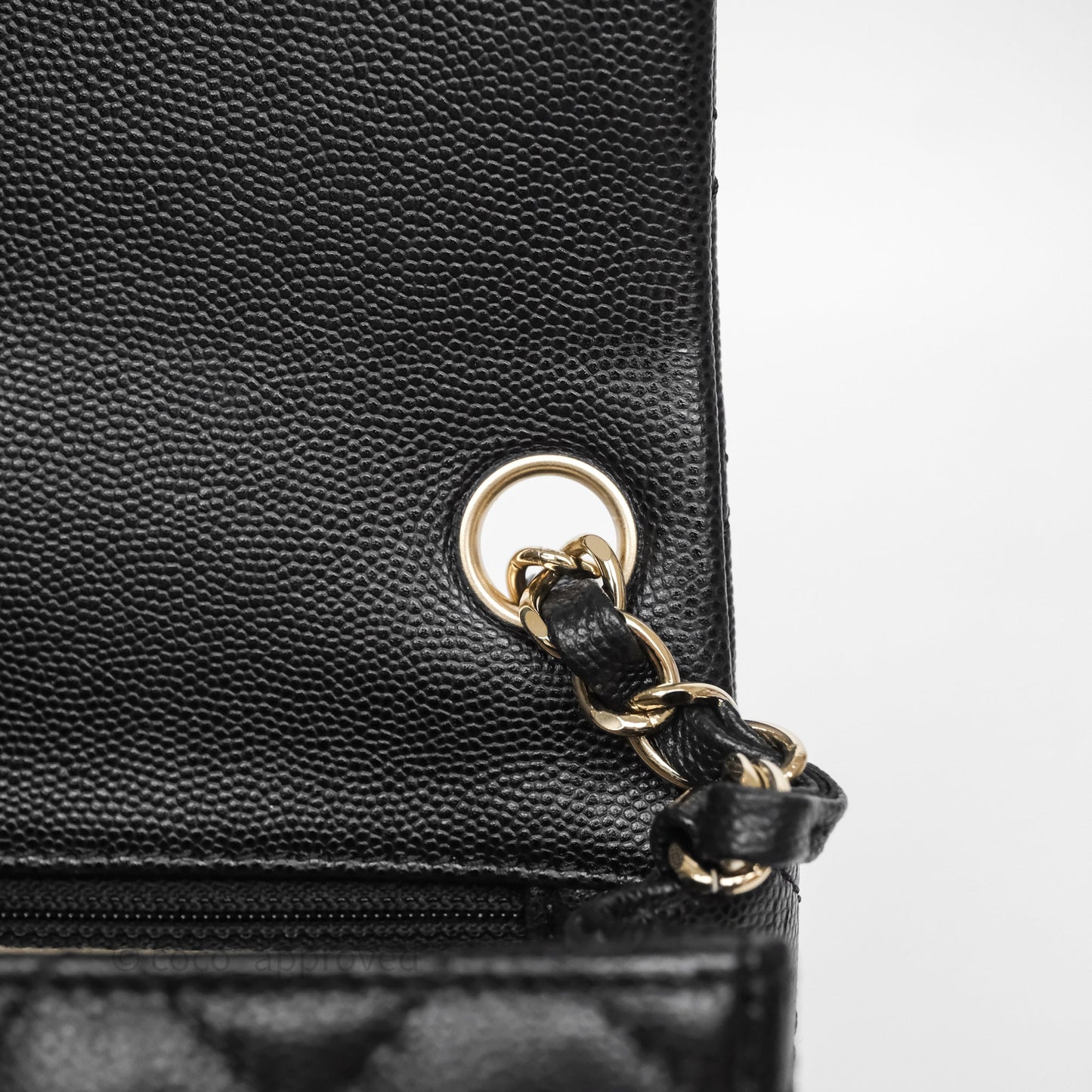 Chanel Mini Square Black Caviar Gold Hardware