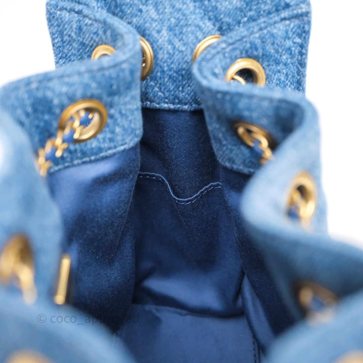 Chanel 25 Mini Washed Denim Aged Gold Hardware