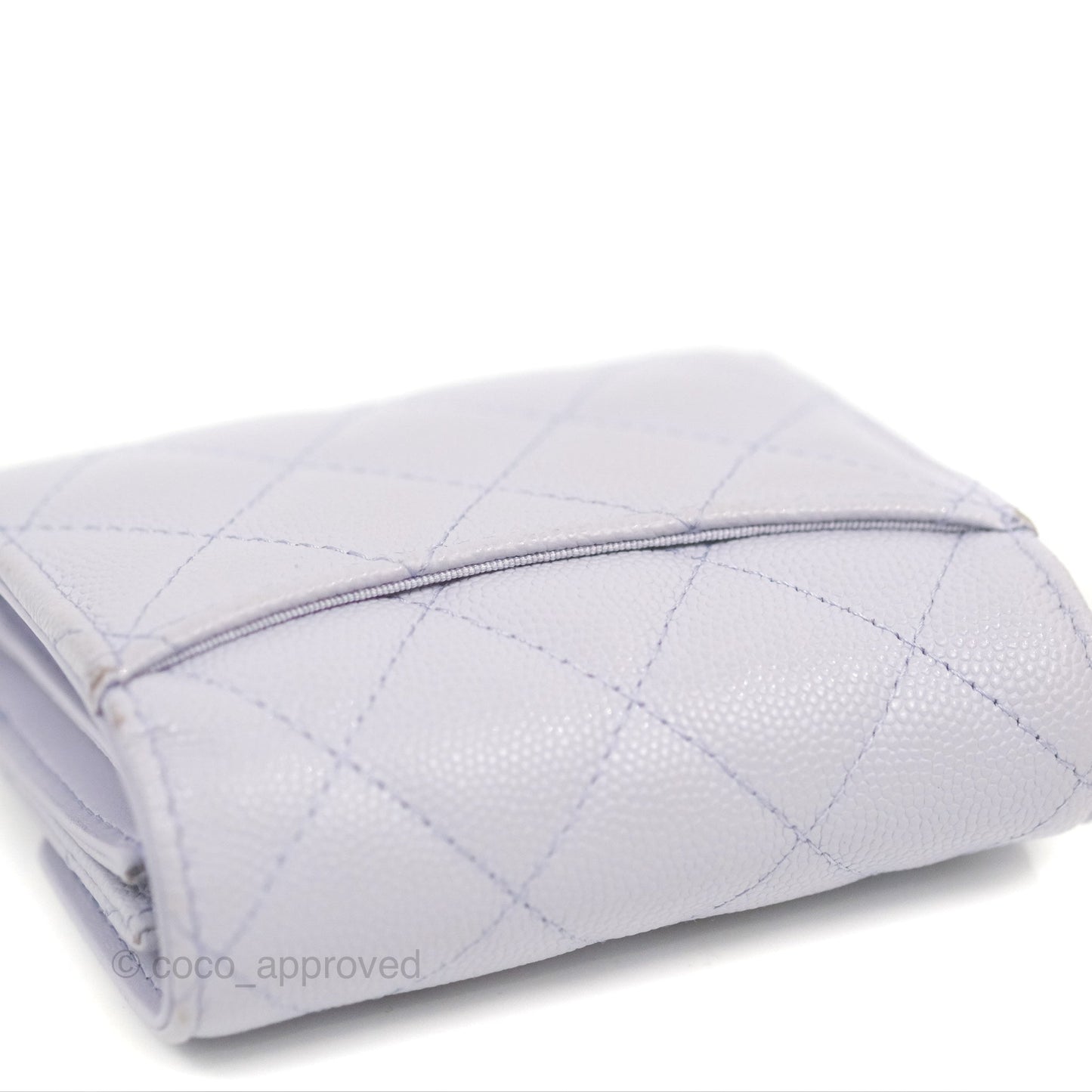 Chanel Classic Short Flap Wallet Lilac Caviar Silver Hardware