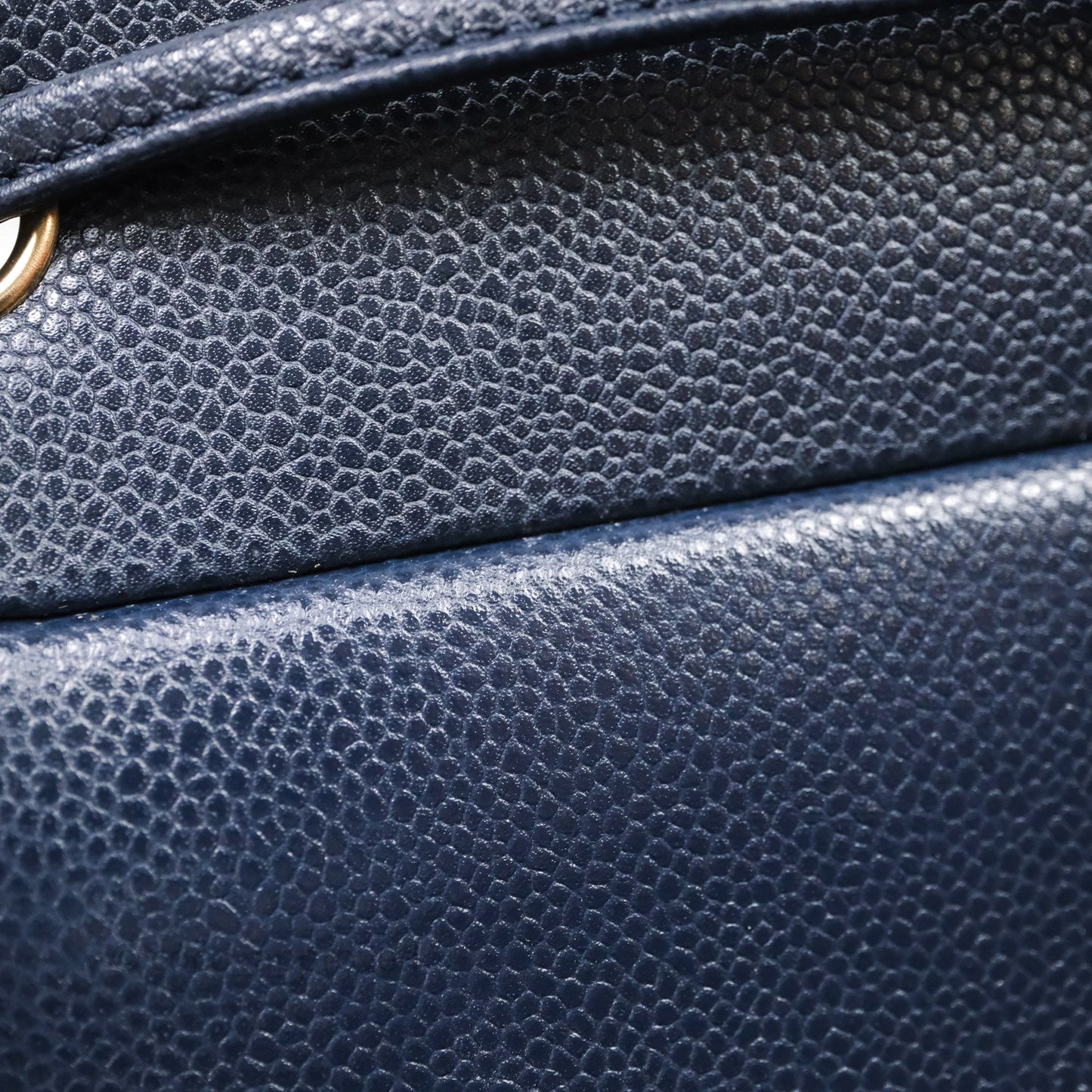 Chanel Quilted Business Affinity Backpack Navy Caviar Light Gold Hardware