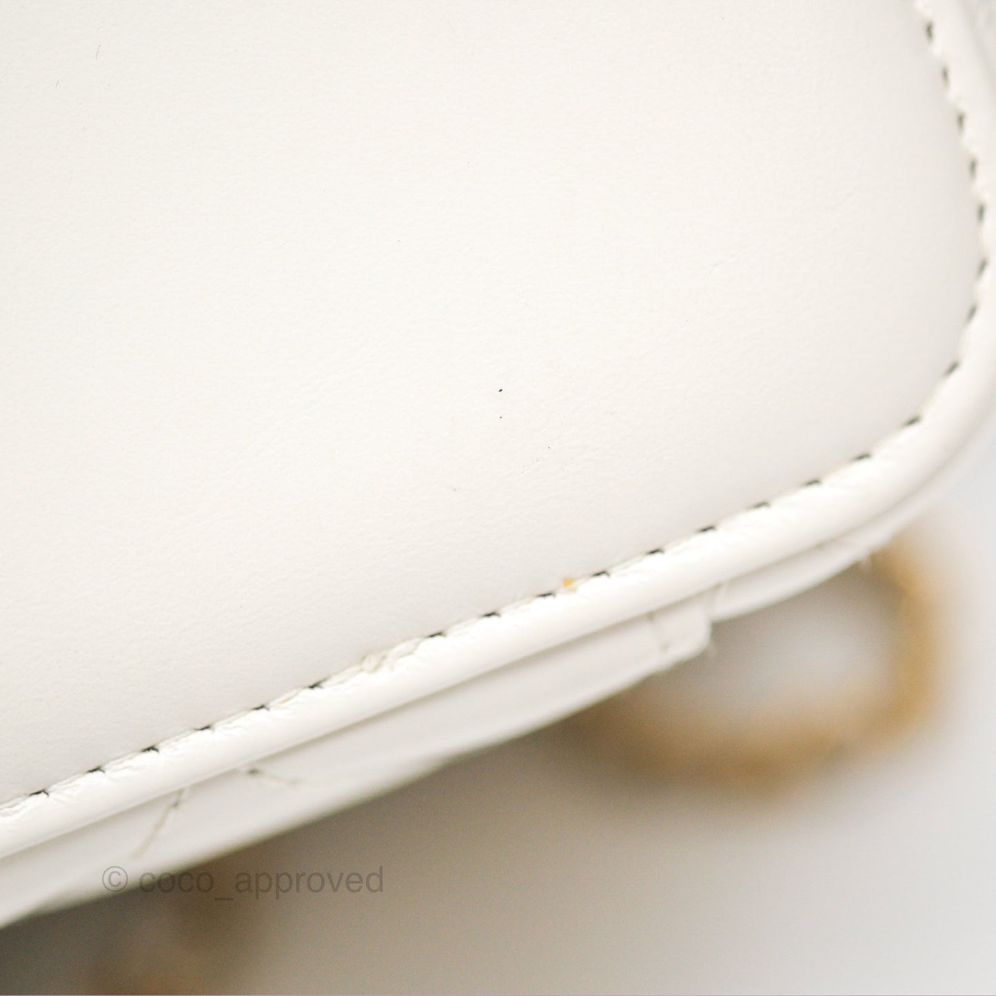 Chanel Quilted Mini Perfect Fit Vanity With Chain White Calfskin Aged Gold Hardware