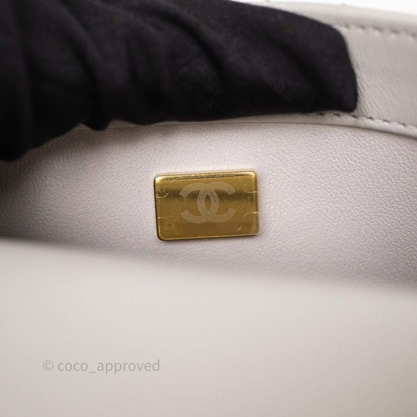 Chanel Heart Crush Mini Flap Bag Light Grey Lambskin Aged Gold Hardware 24P