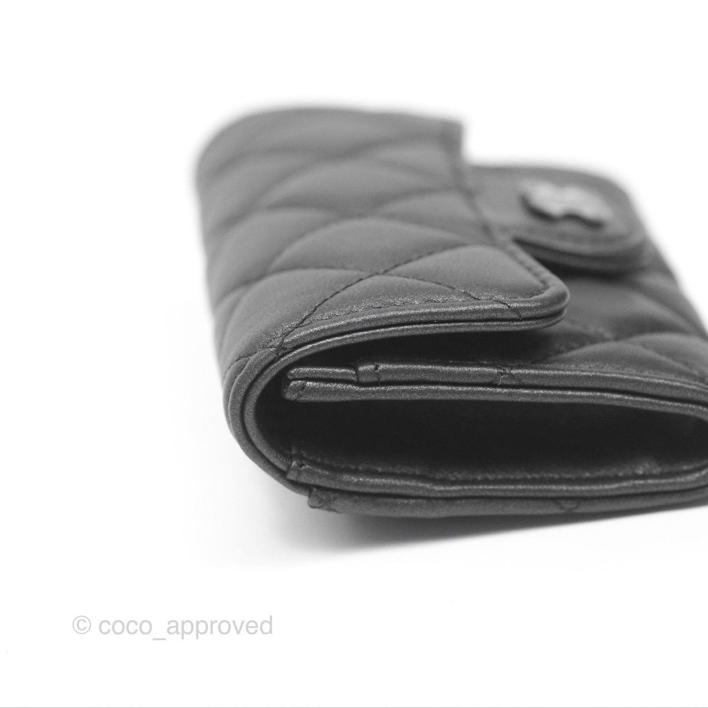 Chanel Classic Flap Card Holder Quilted Iridescent So Black