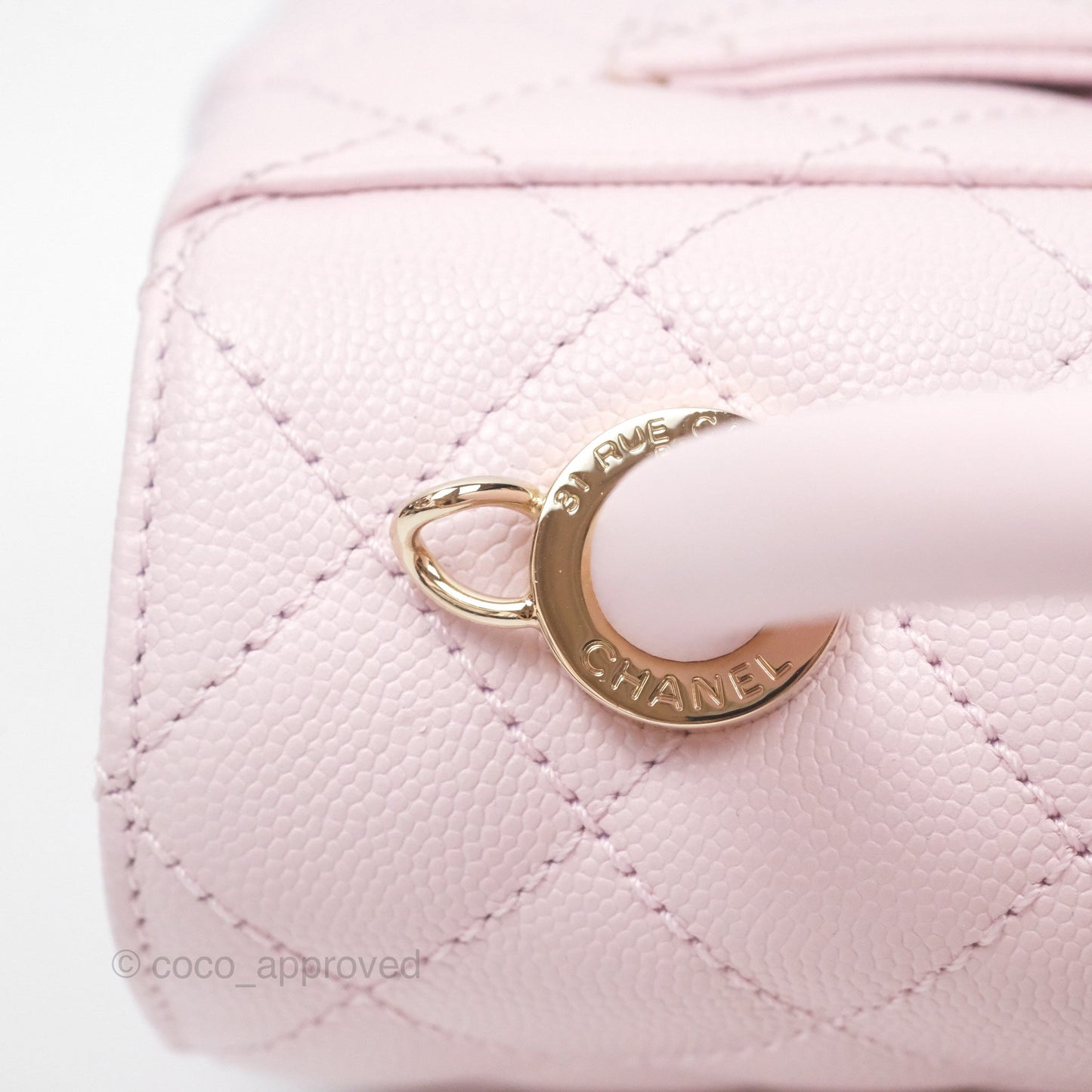 Chanel Mini Coco Handle Quilted Light Pink Caviar Gold Hardware