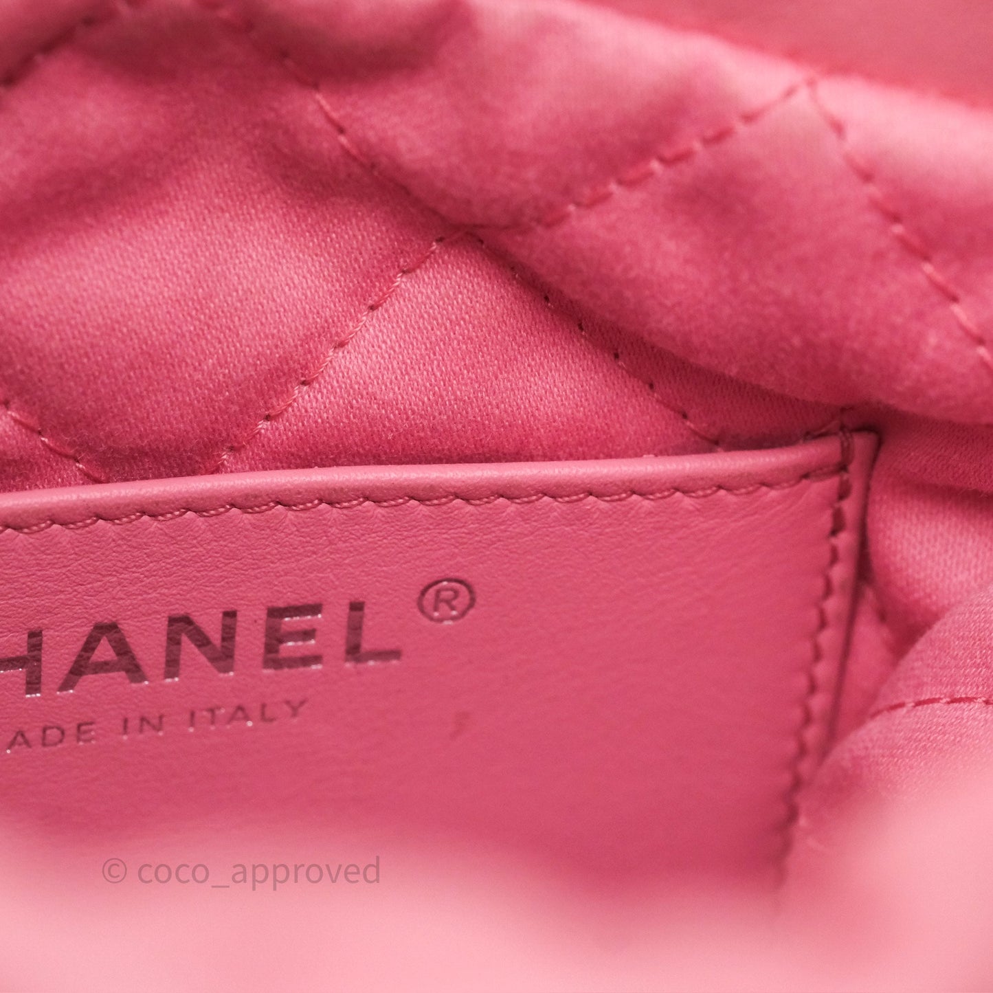 Chanel 22 Mini Bag Pink Shiny Crumpled Calfskin Matte Silver Hardware