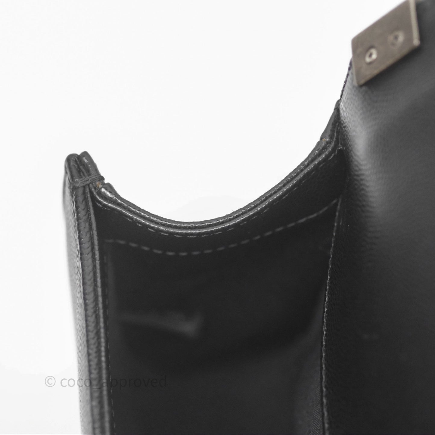 Chanel Quilted Medium Boy Black Caviar Ruthenium Hardware