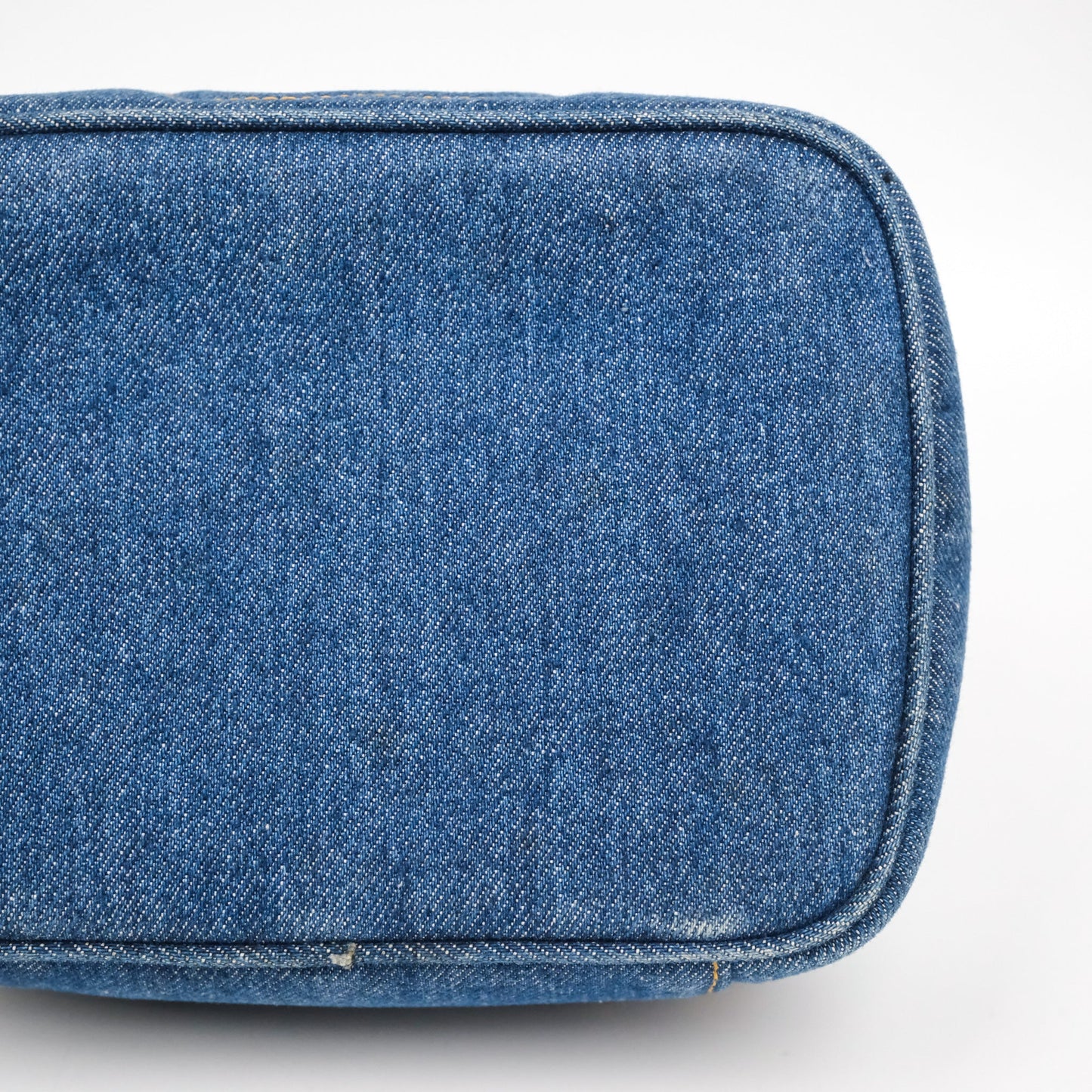 Chanel Vintage Vanity Case Denim Aged Gold Hardware