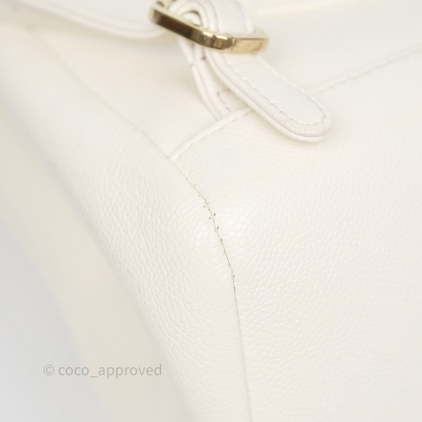 Chanel Quilted Business Affinity Backpack Ivory White Caviar Gold Hardware