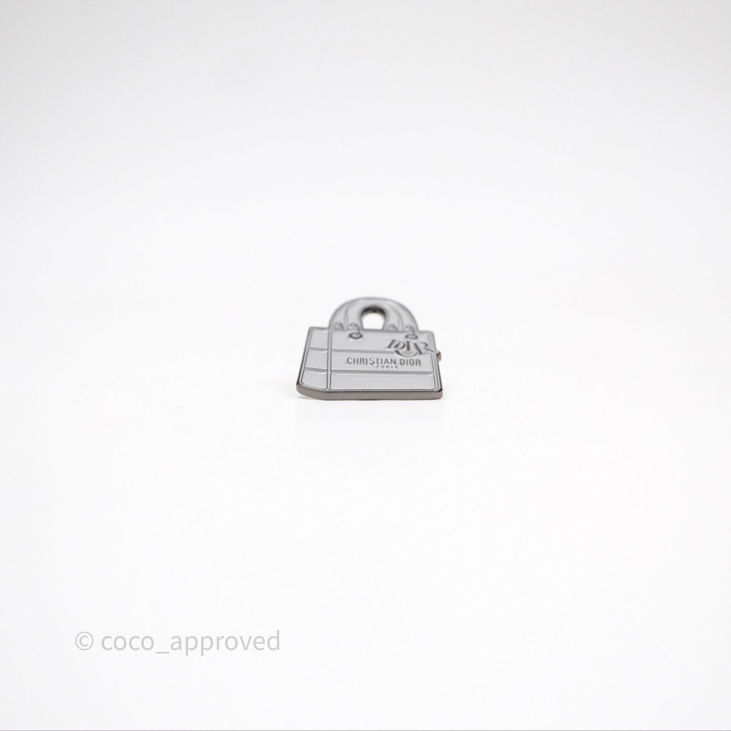 Dior D-lite Pin Brooch Light Grey Silver Tone