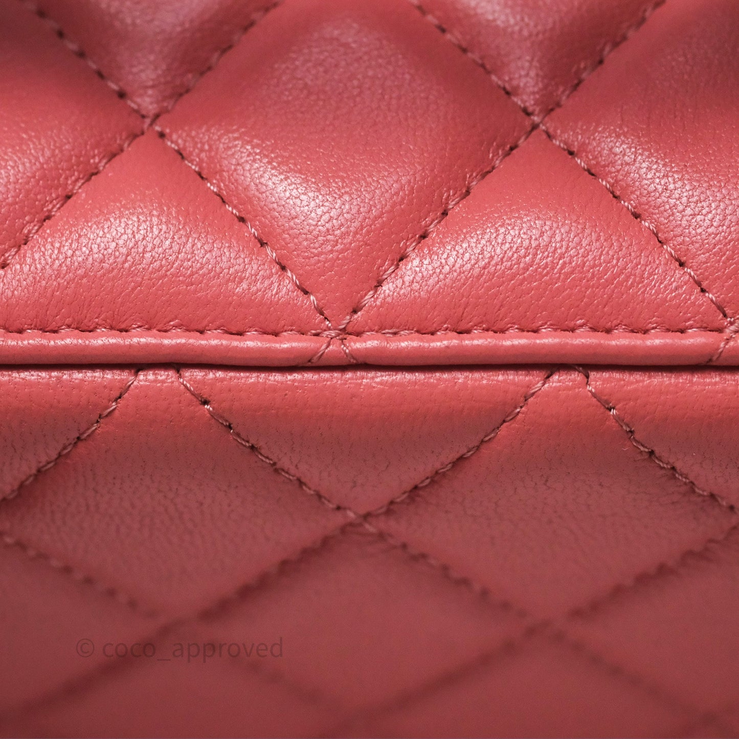 Chanel Vanity Rectangular Top Handle Pink Lambskin Gold Hardware