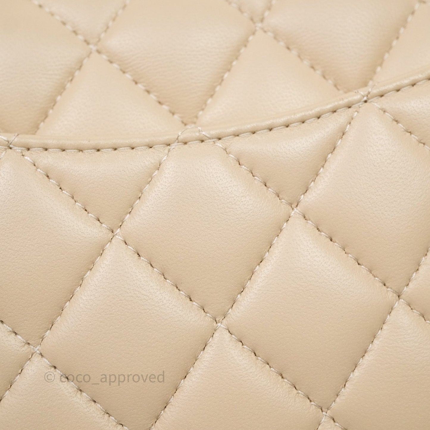 Chanel Top Handle Mini Rectangular Flap Beige Lambskin Shiny Gold Hardware