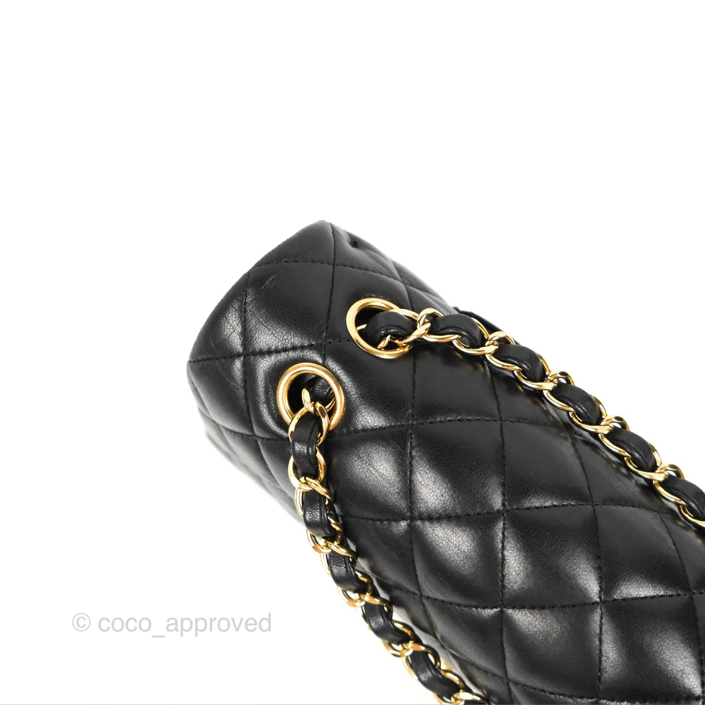Chanel Classic M/L Medium Flap Quilted Black Lambskin Gold Hardware
