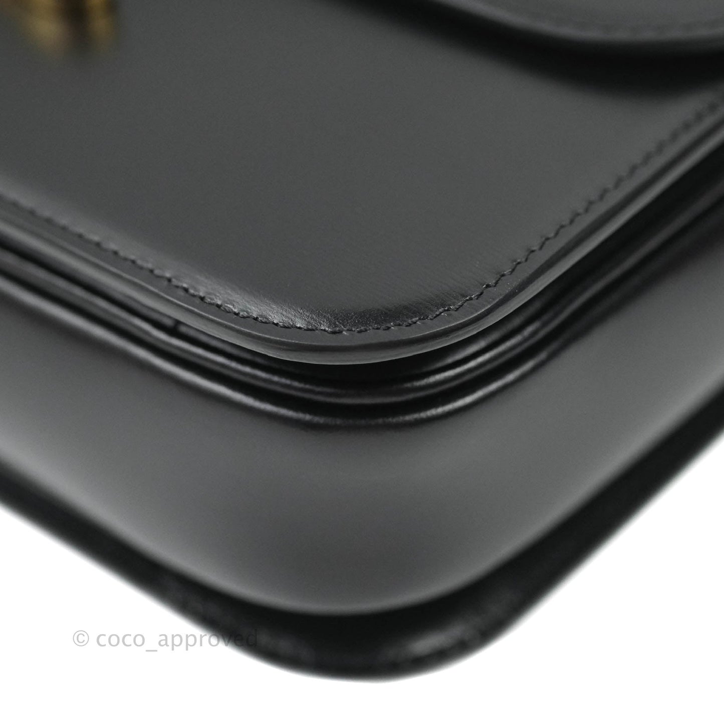 Celine Shiny Calfskin Medium Triomphe Black