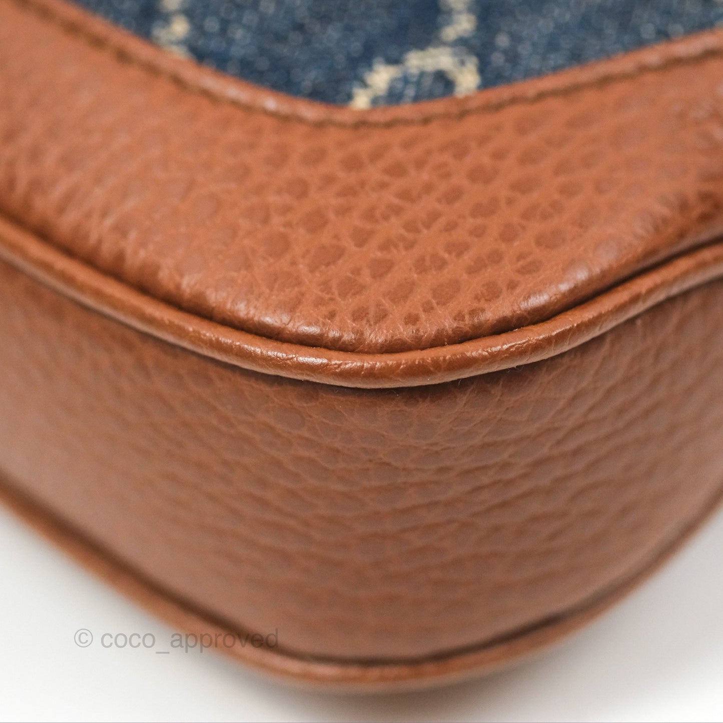 Gucci Jackie 1961 GG Supreme Denim Mini Shoulder Bag Gold Hardware
