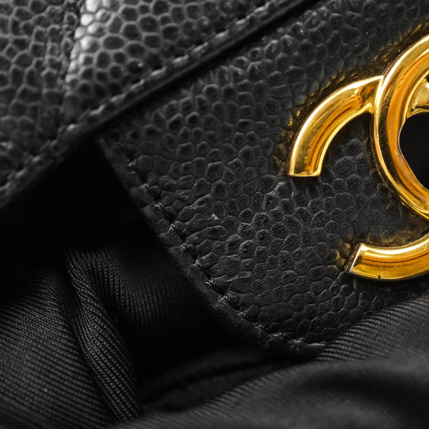 Chanel Jumbo Single Flap Black Caviar Gold Hardware⁣⁣