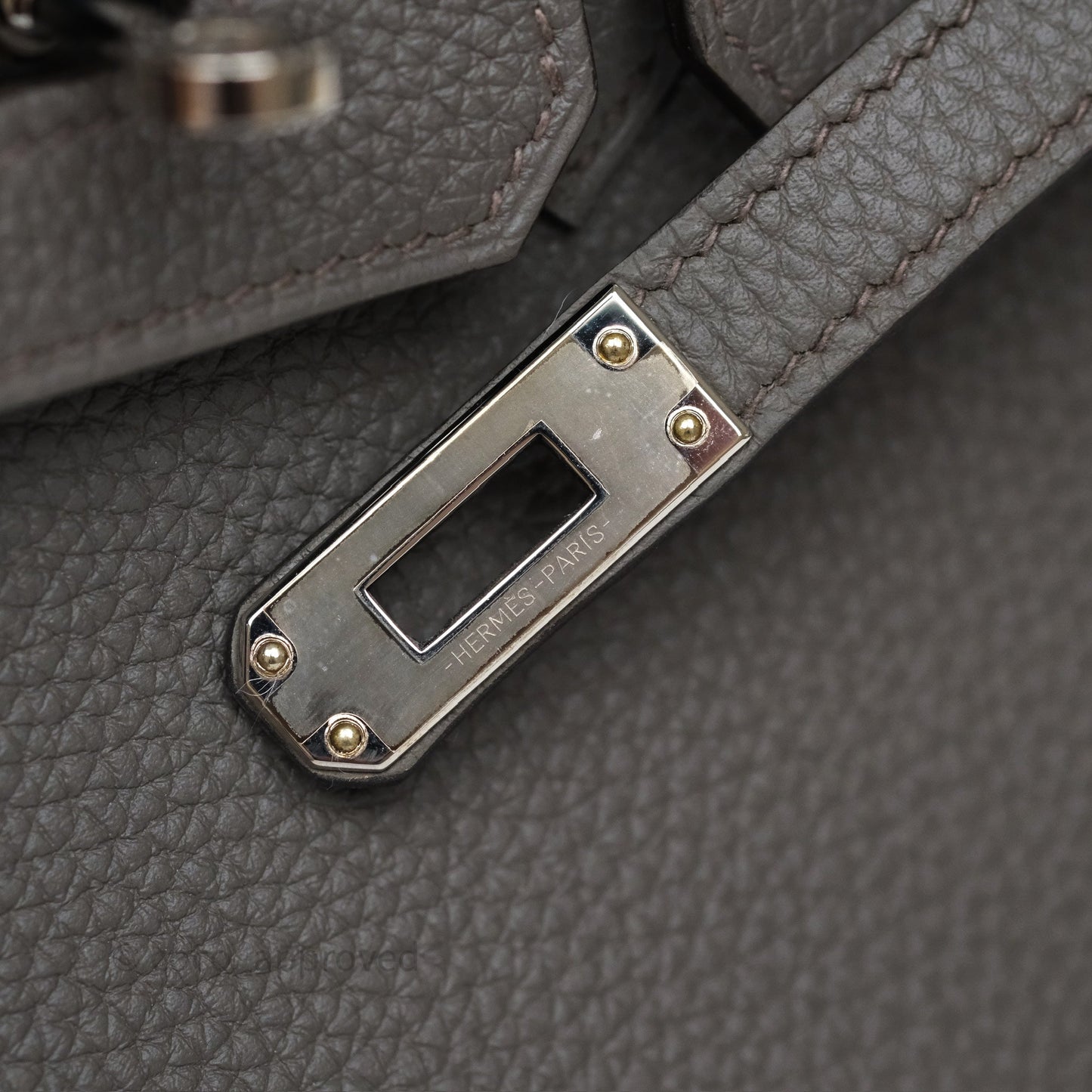 Hermès Birkin 25 Retourne Gris Etain 8F Togo Palladium Hardware