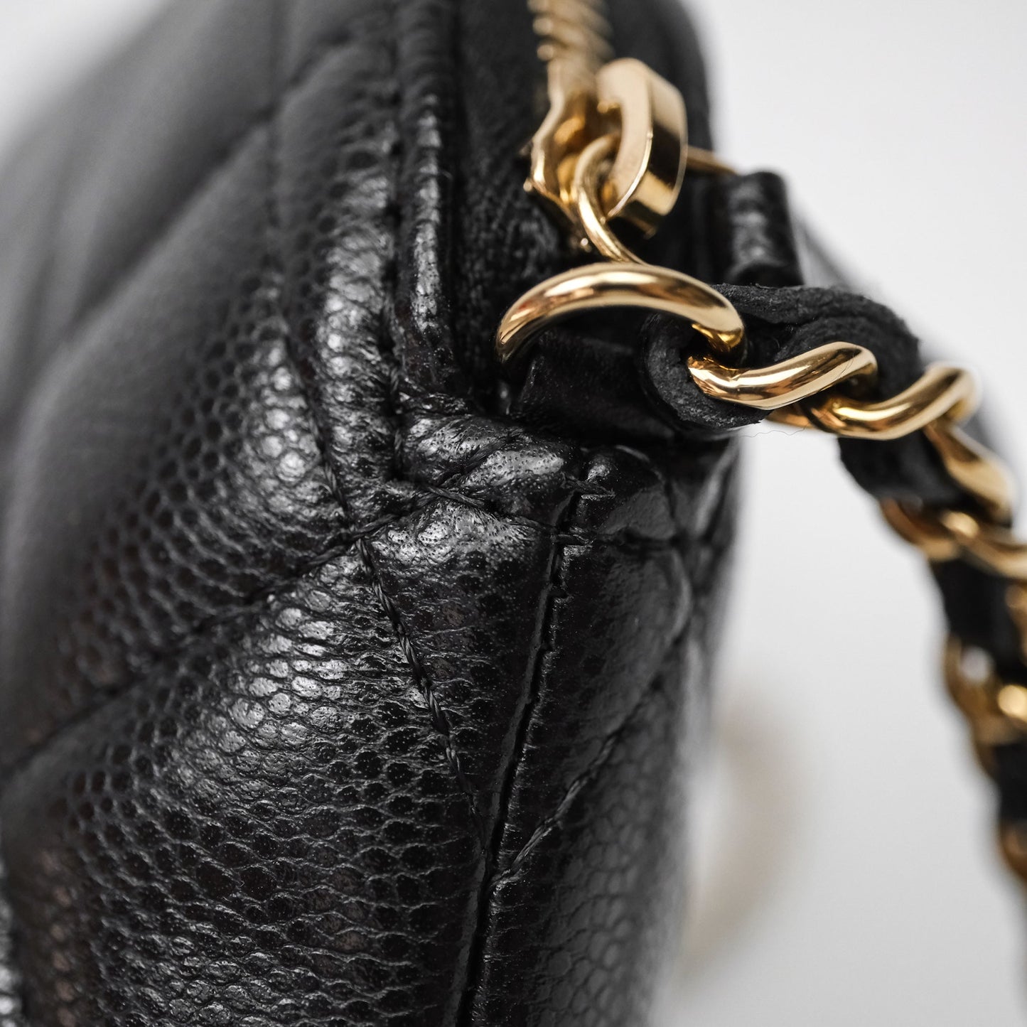 Chanel Clutch on Chain Black Caviar Gold Hardware
